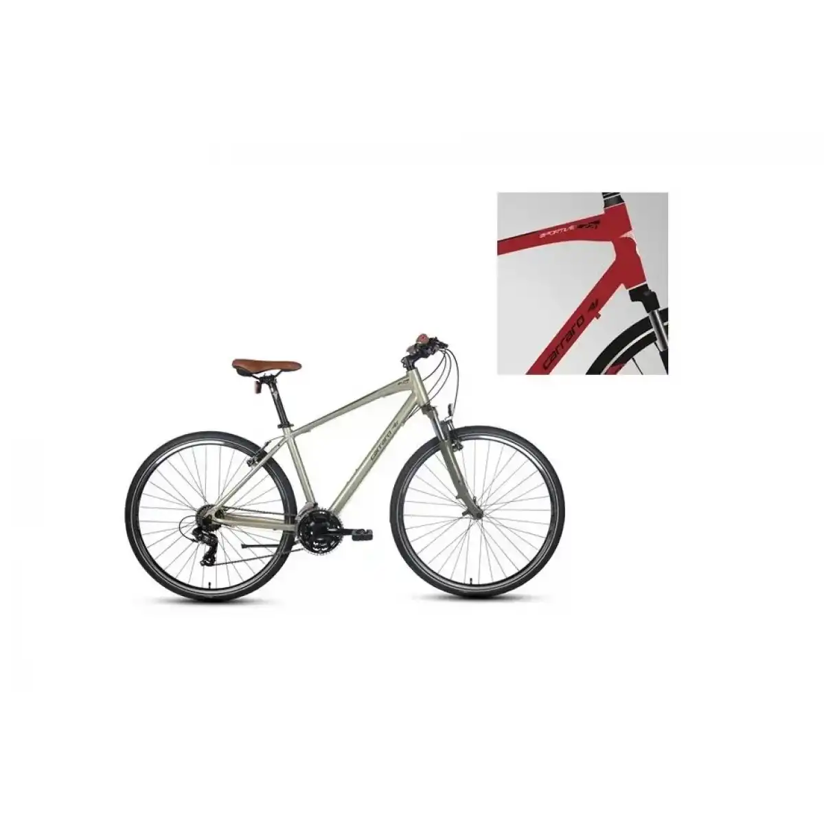 CARRARO SPORTIVE 220 ERKEK ŞEHİR BİSİKLETİ 406H V 28 JANT 21 VİTES MAT KROM KIRMIZI SİYAH BEYAZ