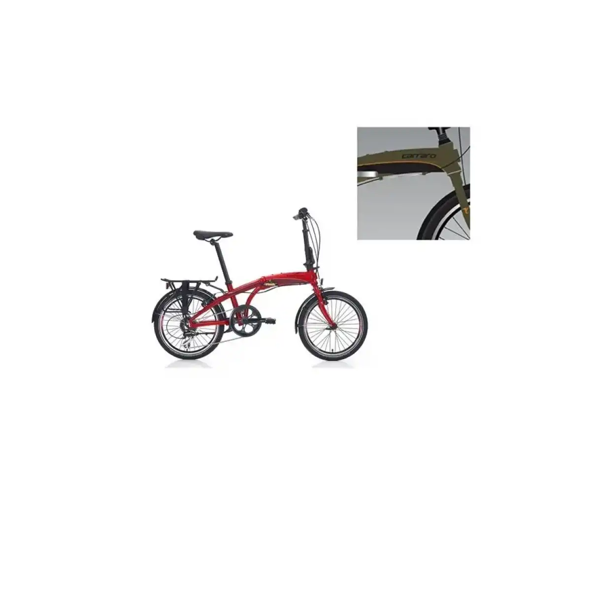 CARRARO FLEXI 108 V KATLANIR BİSİKLET 285H 20 JANT 8 VİTES MAT HAKİ SİYAH TURUNCU