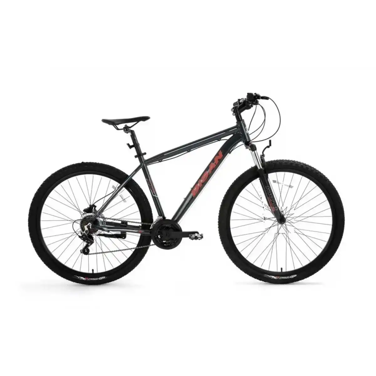 BİSAN ATLAS ERKEK DAĞ BİSİKLETİ 43CM V 26 JANT 21 VİTES PARLAK GRİ KIRMIZI