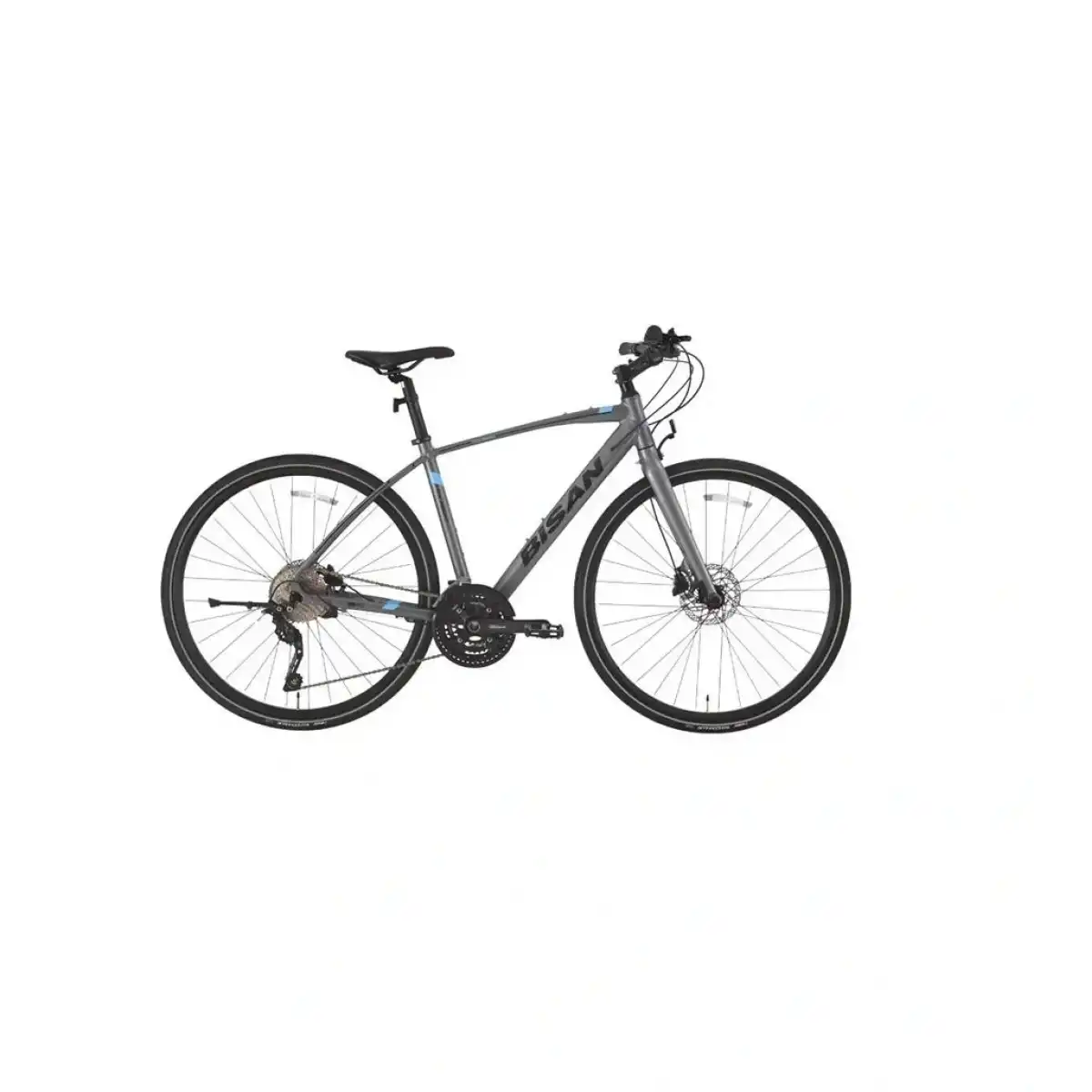 BİSAN TRX 8600 DEORE ERKEK ŞEHİR BİSİKLETİ 54CM HD 28 JANT 30 VİTES METALİK GRİ MAVİ