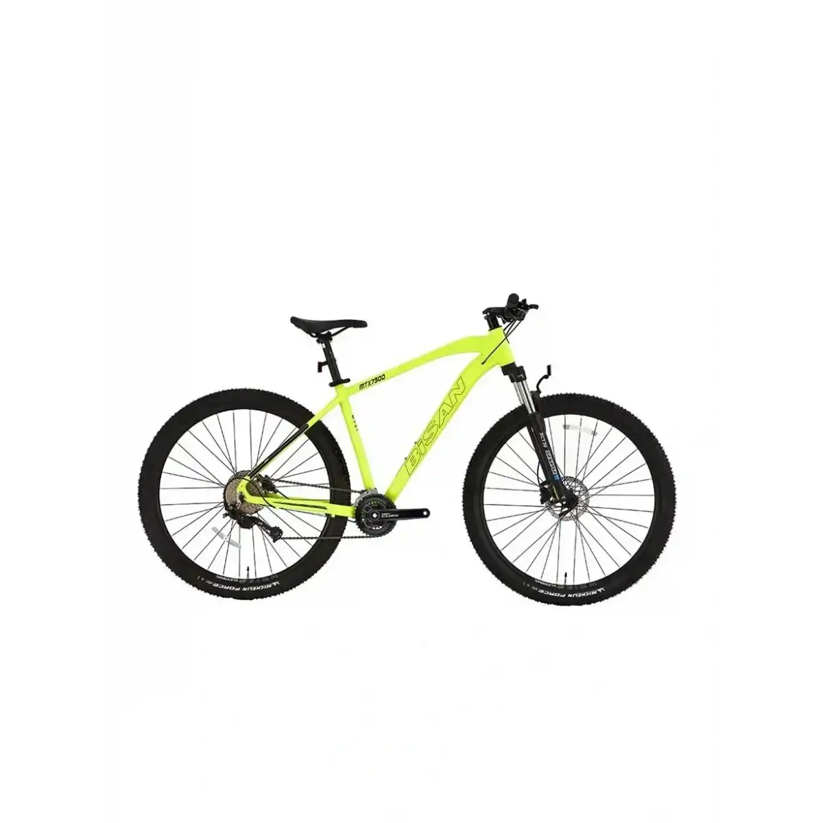 BİSAN MTX 7500 CUES ERKEK DAĞ BİSİKLETİ 48CM HD 27.5 JANT 20 VİTES NEON SARI BEYAZ SİYAH