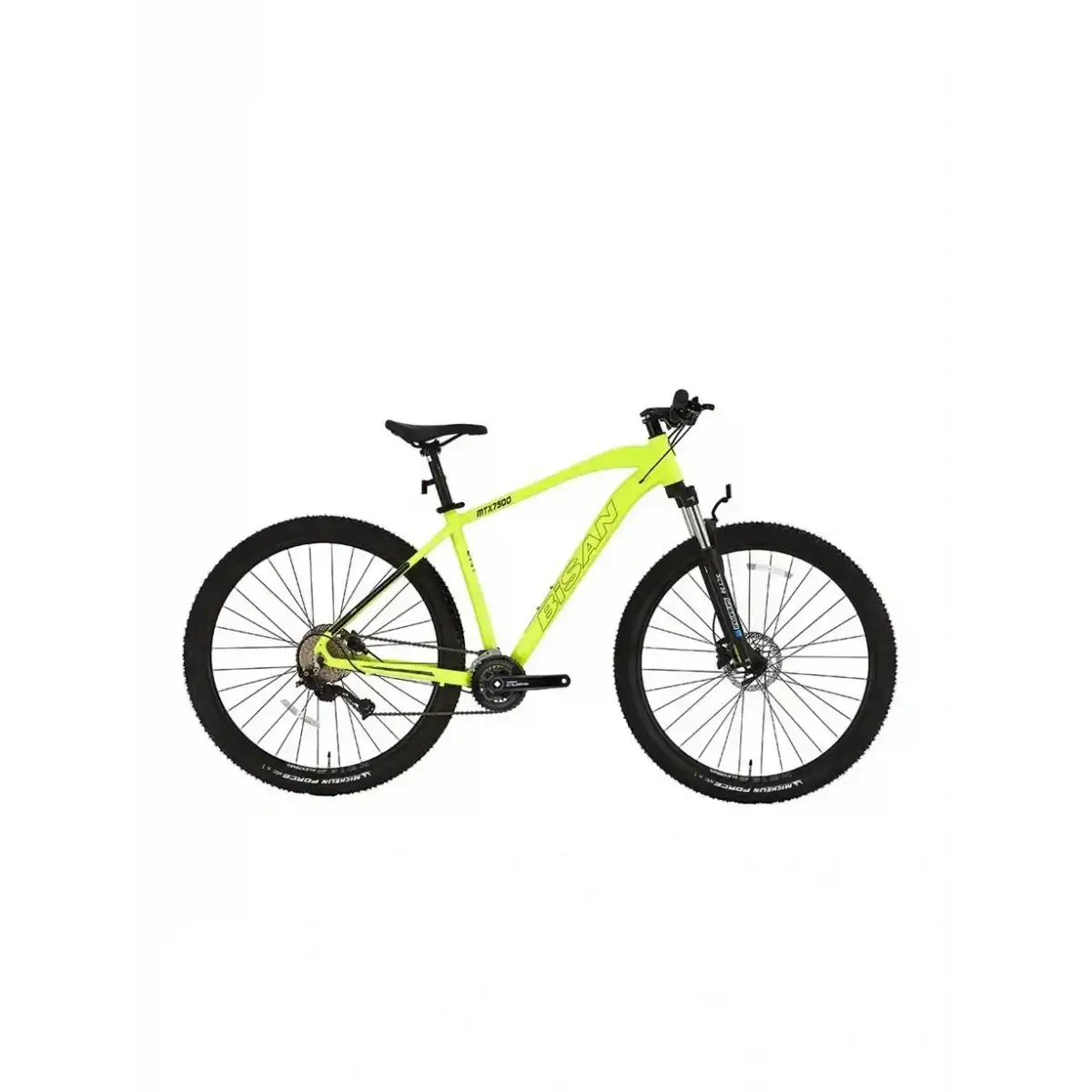 BİSAN MTX 7500 CUES ERKEK DAĞ BİSİKLETİ 43CM HD 27.5 JANT 20 VİTES NEON SARI BEYAZ SİYAH