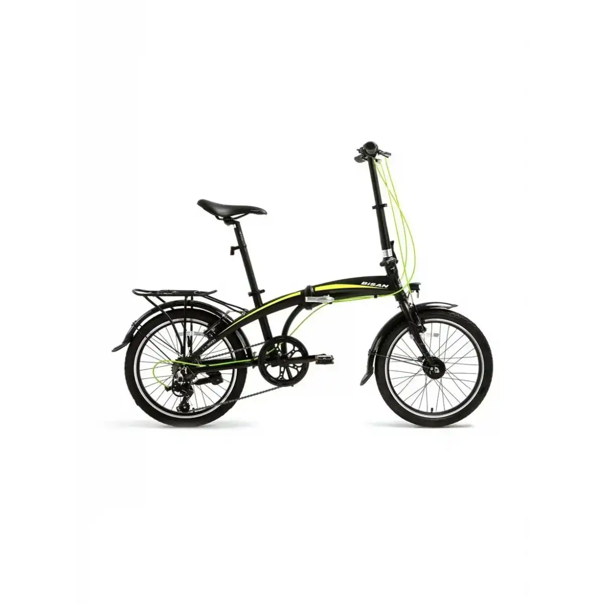 BİSAN FX 3500-TOURNEY KATLANIR BİSİKLET 32CM V 20 JANT 7 VİTES MAT SİYAH SARI