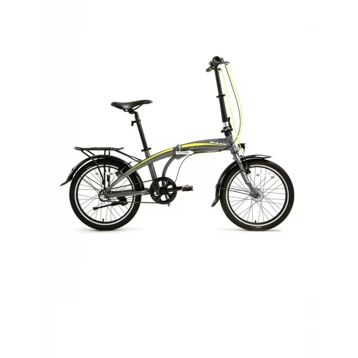 BİSAN FX 3500-NX3 KATLANIR BİSİKLET 32CM V 20 JANT NEX.3 VİTES METALİK GRİ SARI