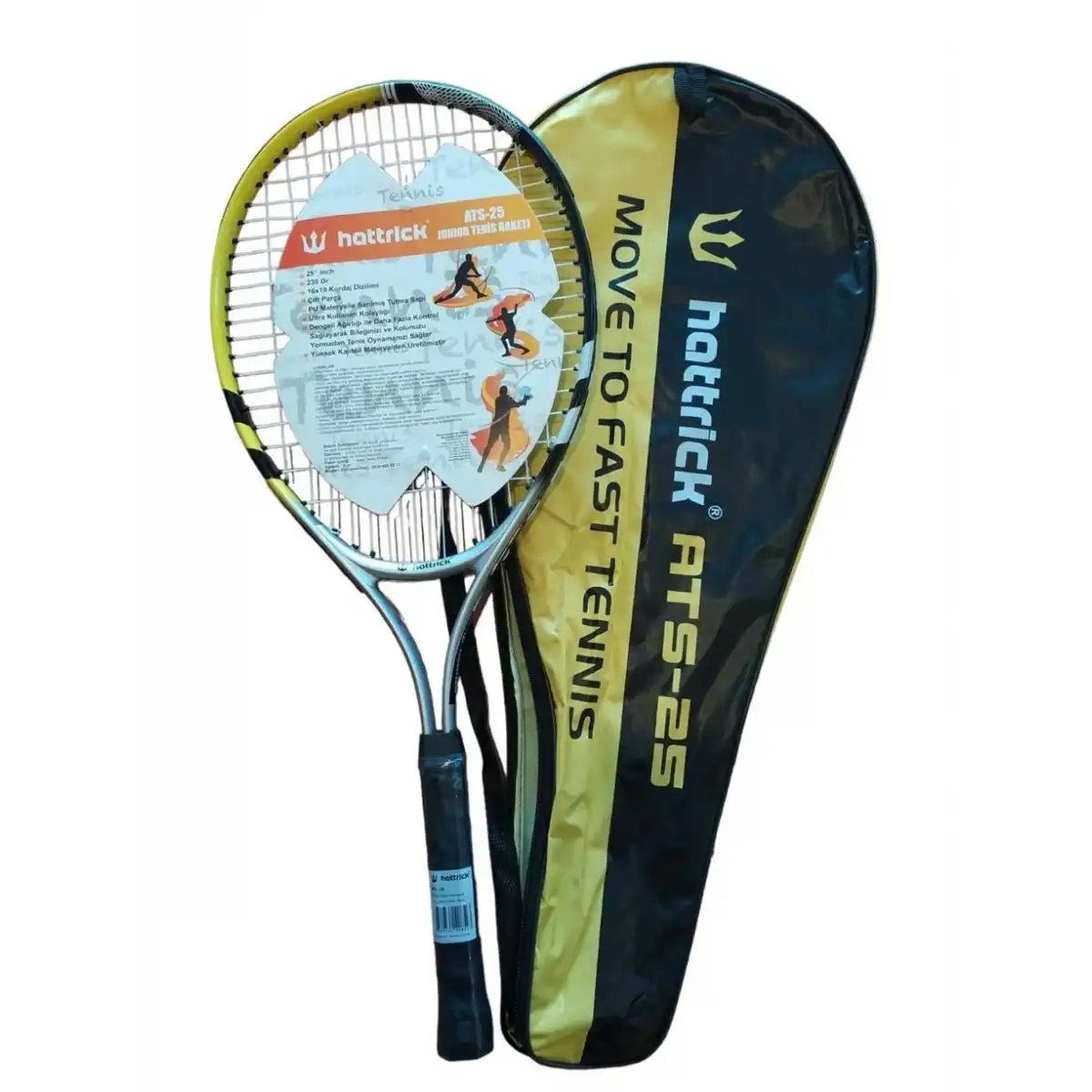 HATTRICK ATS25 JUNIOR TENİS RAKETİ 25 INCH 230GR SARI SİYAH