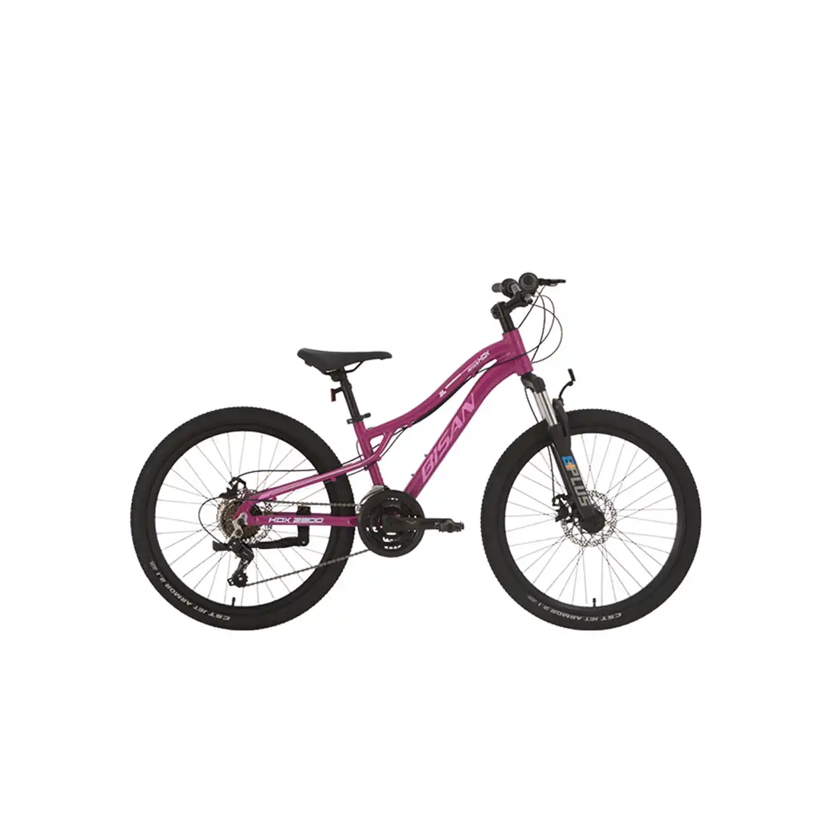 BİSAN KDX 2800-D KADIN DAĞ BİSİKLETİ 30CM MD 24 JANT 21 VİTES MOR PEMBE BEYAZ