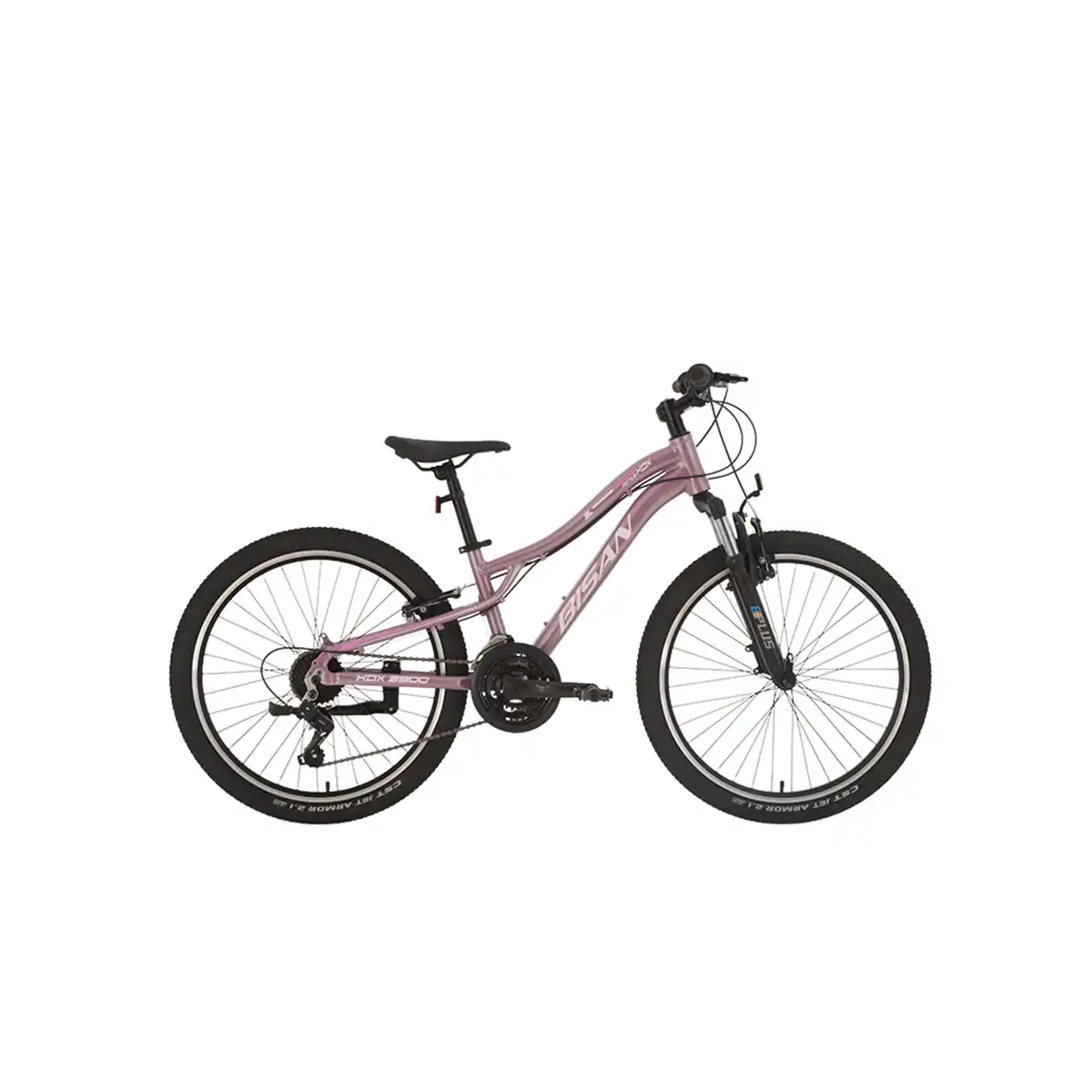 BİSAN KDX 2800-V KADIN DAĞ BİSİKLETİ 30CM V 24 JANT 21 VİTES METALİK PEMBE BEYAZ