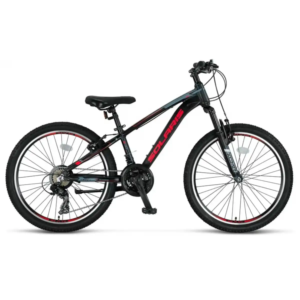 ÜMİT 2450 SOLARIS ERKEK DAĞ BİSİKLETİ 304H V 24 JANT 21 VİTES BLACK RED