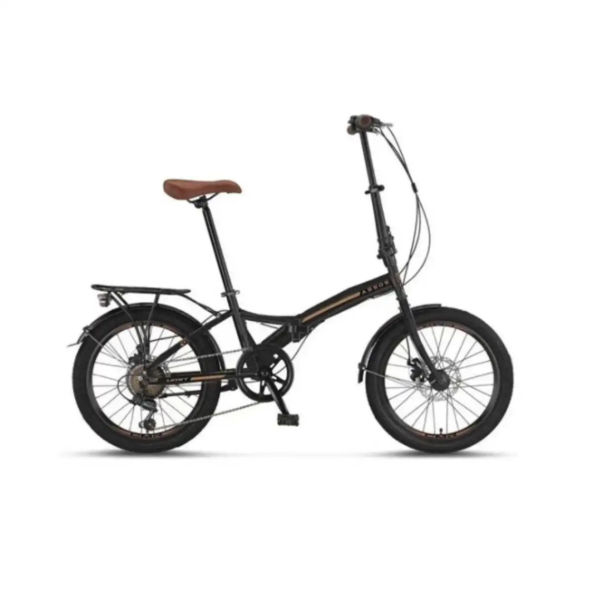 ÜMİT 2035 ASSOS 2D KATLANIR BİSİKLET V 20 JANT 6 VİTES SİYAH GOLD