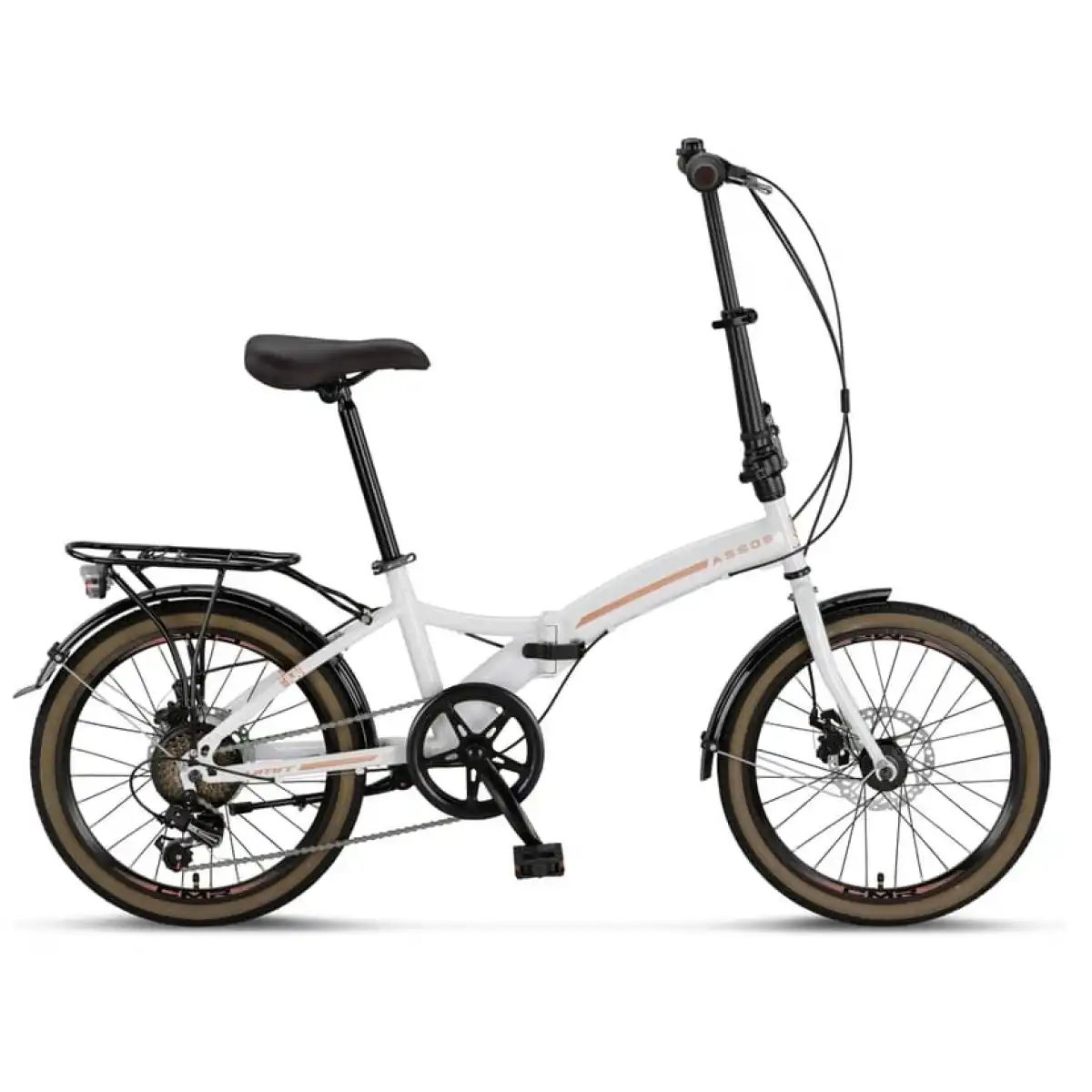 ÜMİT 2035 ASSOS 2D KATLANIR BİSİKLET V 20 JANT 6 VİTES KREM KARAMEL