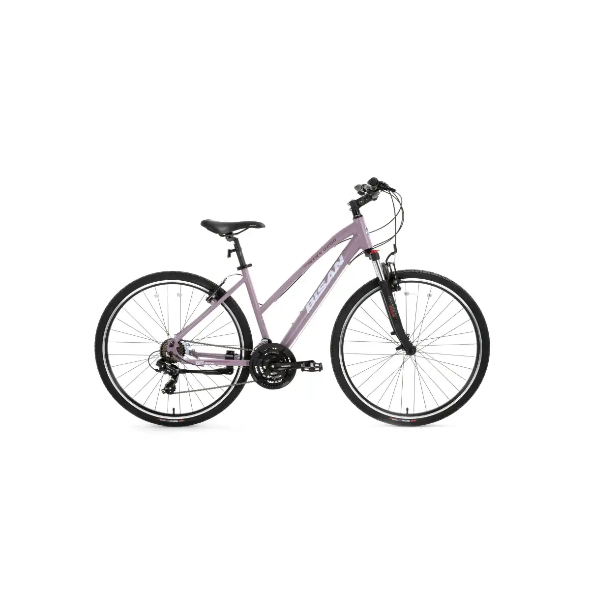 BİSAN TRX 8200 KADIN ŞEHİR BİSİKLETİ 45CM V 28 JANT 21 VİTES MAT MOR BEYAZ MOR