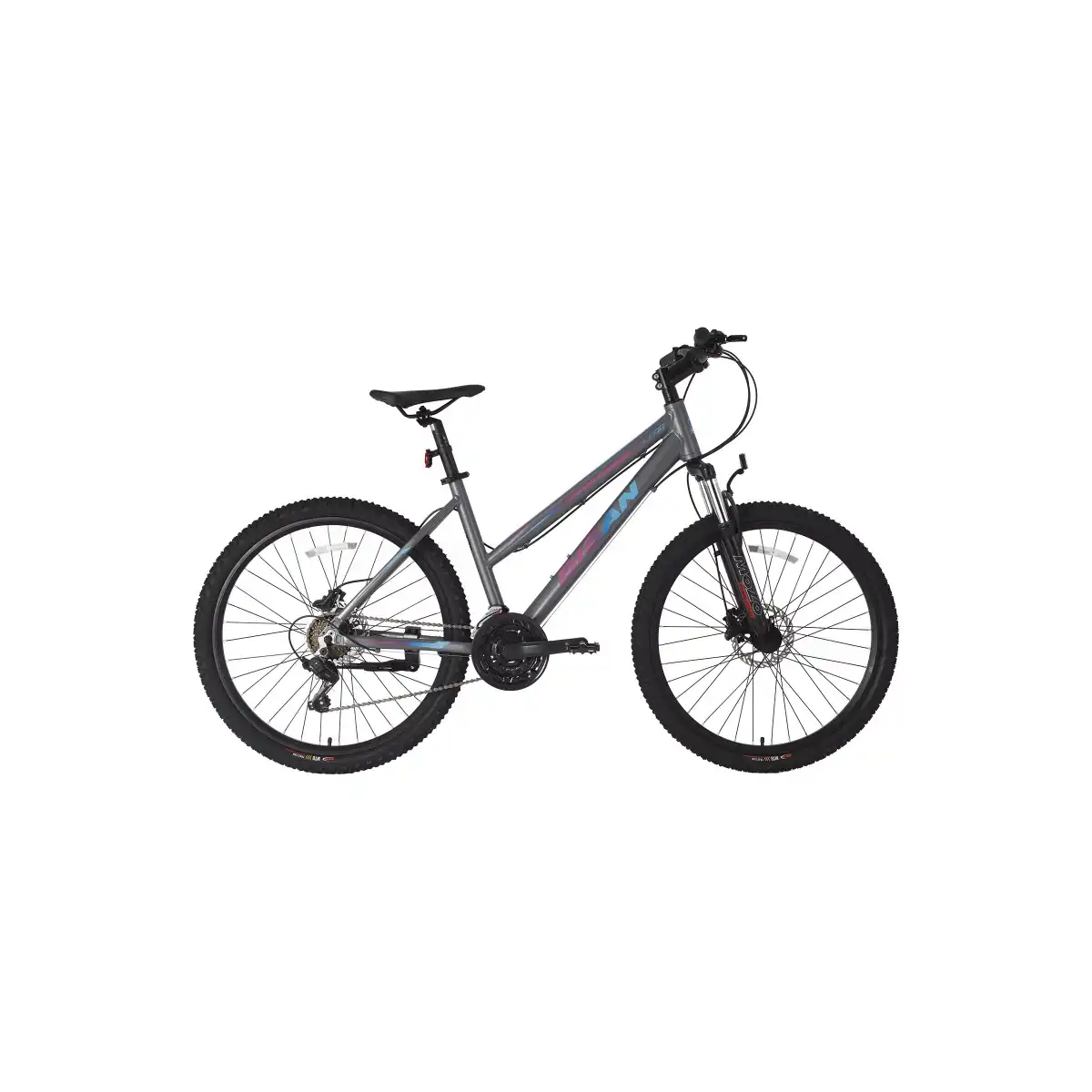 BİSAN ATHENA KADIN DAĞ BİSİKLETİ 43CM HD 26 JANT 21 VİTES METALİK GRİ MAVİ MOR