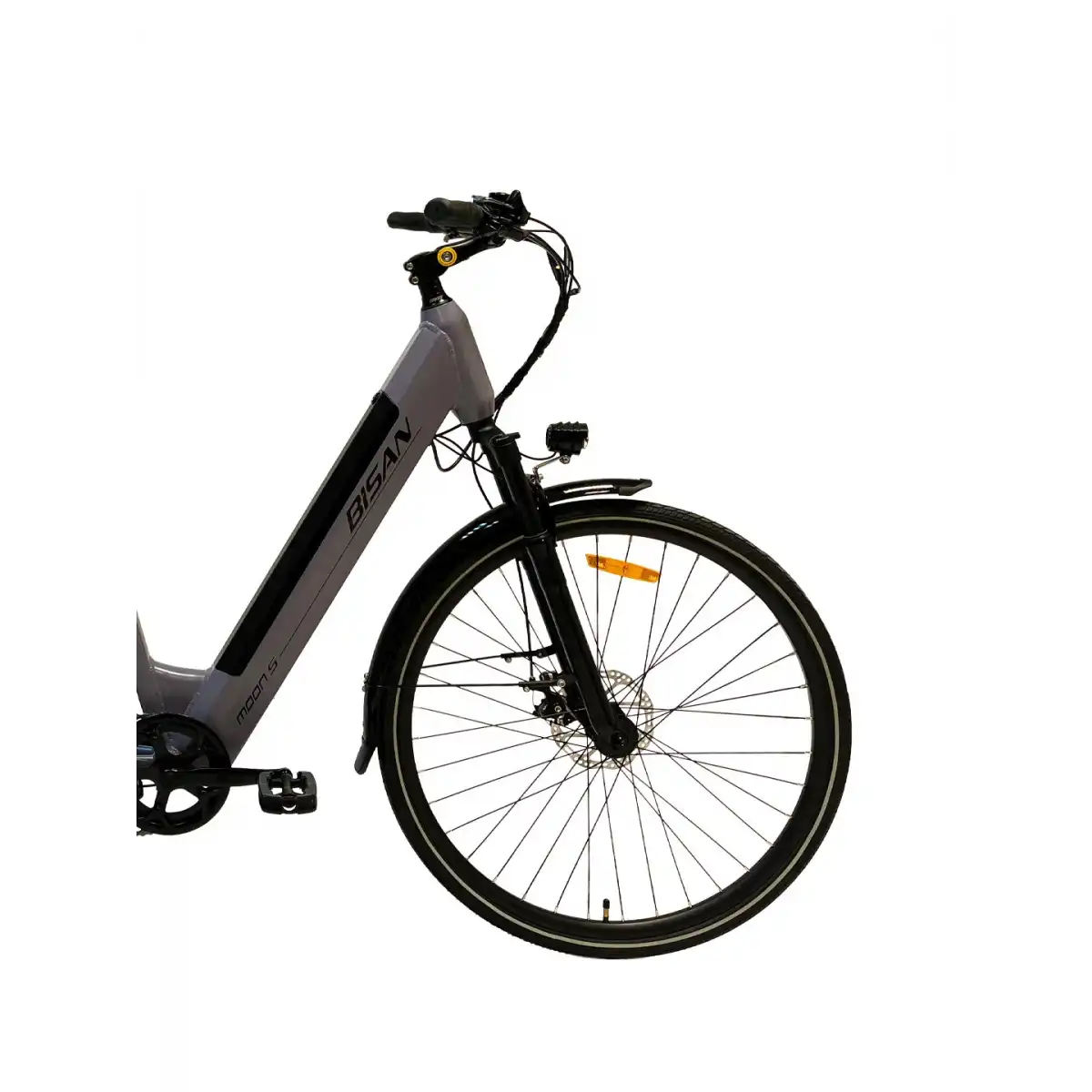 BİSAN MOON-S ELEKTRİKLİ BİSİKLET 47CM MD 28 JANT 7 VİTES METALİK GRİ SİYAH