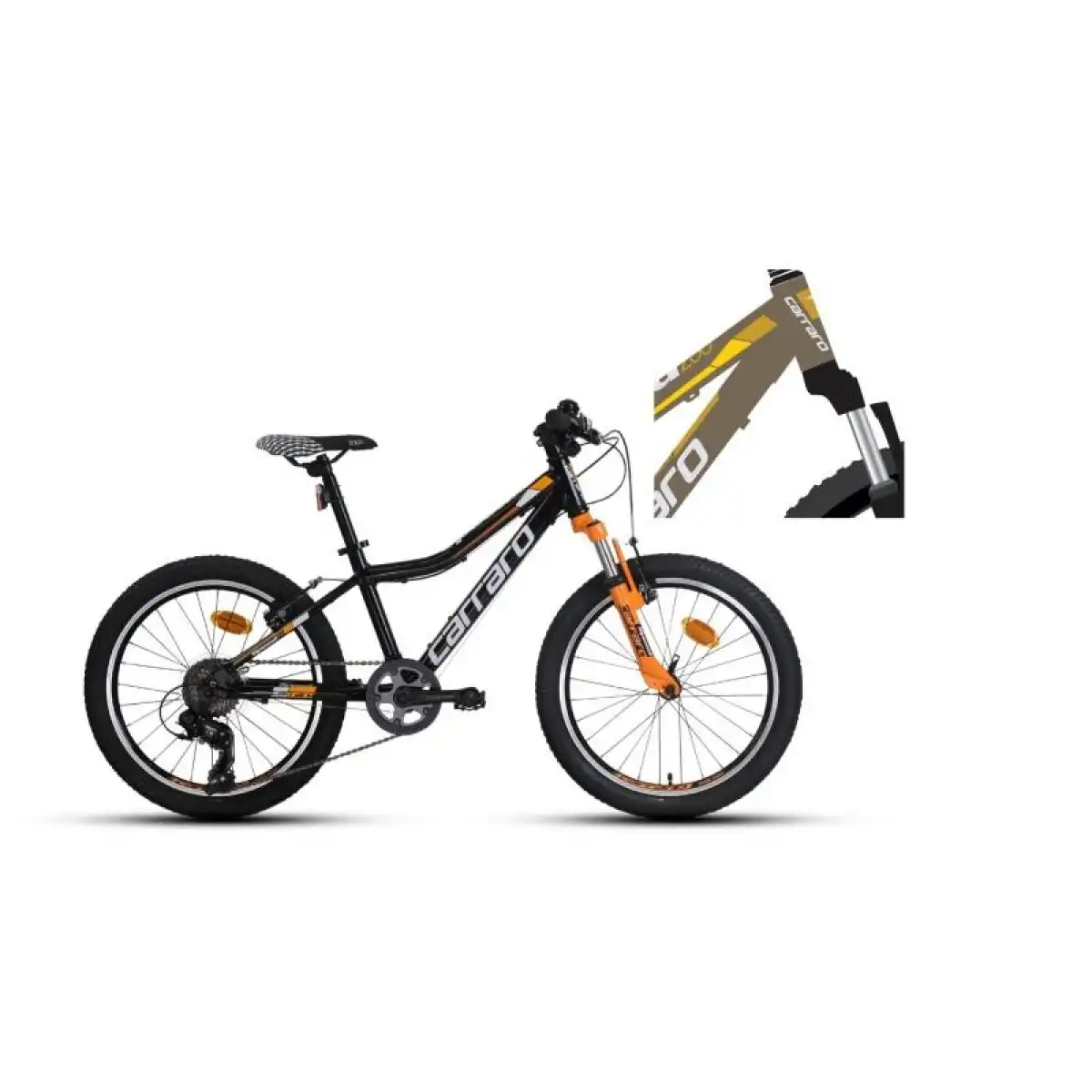 CARRARO SPEED 200 ERKEK ÇOCUK BİSİKLETİ 300H V 20 JANT 7 VİTES BRONZ SARI BEYAZ
