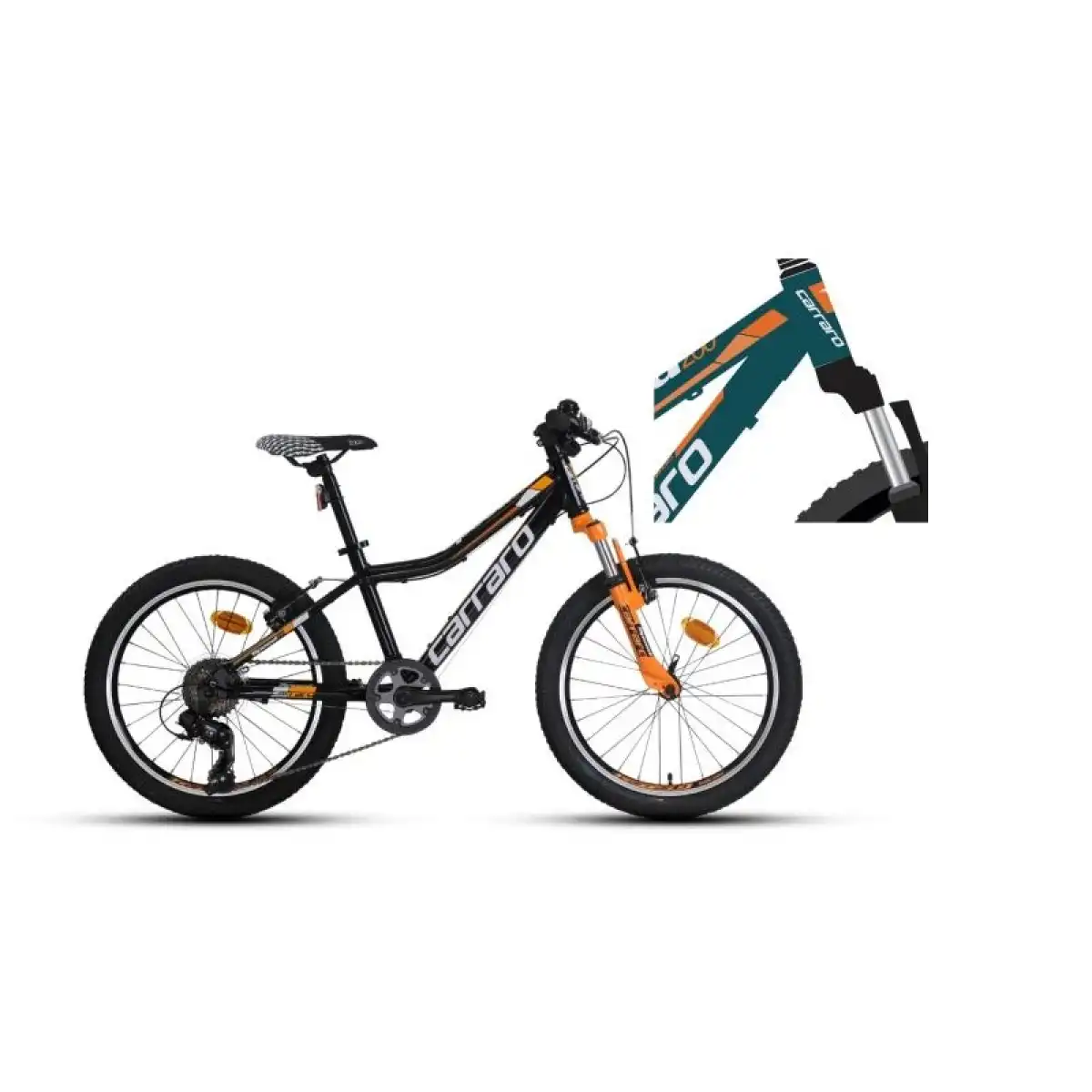 CARRARO SPEED 200 ERKEK ÇOCUK BİSİKLETİ 300H V 20 JANT 7 VİTES SATEN MAVİ TURUNCU BEYAZ
