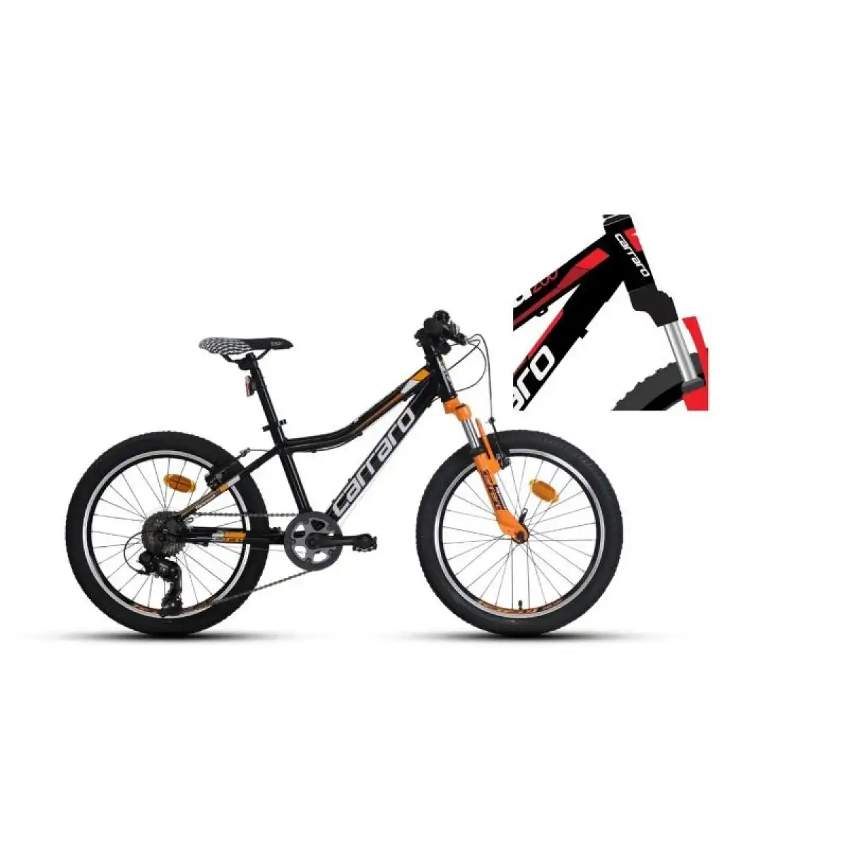 CARRARO SPEED 200 ERKEK ÇOCUK BİSİKLETİ 300H V 20 JANT 7 VİTES SİYAH KIRMIZI BEYAZ