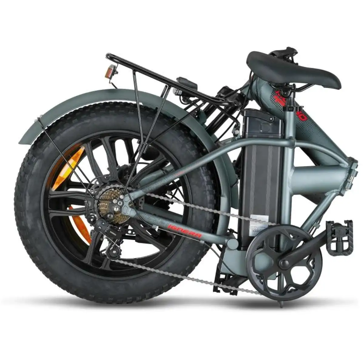 MOSSO IGNERA-RR ELEKTRİKLİ KATLANIR BİSİKLET 420H HD 20 JANT 7 VİTES MAT ANTRASİT KIRMIZI