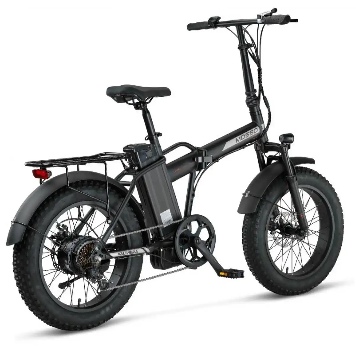 MOSSO VALTHERA-RR ELEKTRİKLİ KATLANIR BİSİKLET 420H MD 20 JANT 7 VİTES MAT SİYAH GÜMÜŞ