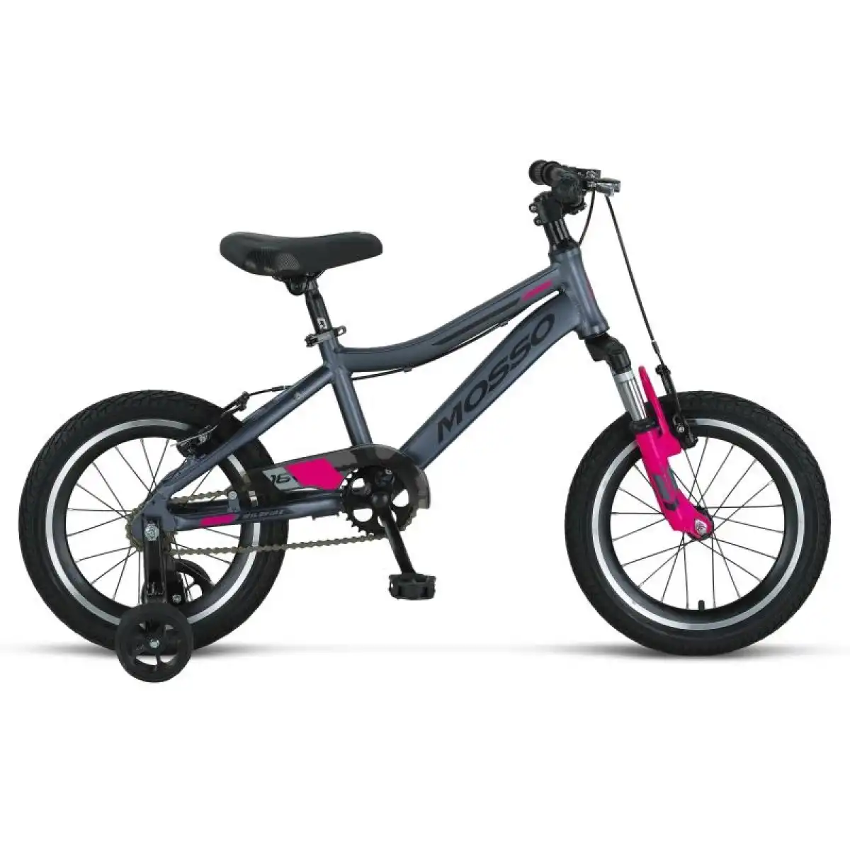 MOSSO WILDFIRE L-16-V KIZ ÇOCUK BİSİKLETİ  255H V 16 JANT ANTRASİT PEMBE