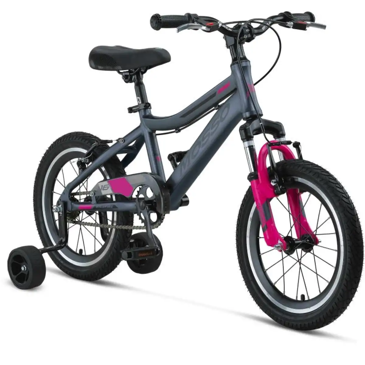 MOSSO WILDFIRE L-16-V KIZ ÇOCUK BİSİKLETİ  255H V 16 JANT ANTRASİT PEMBE