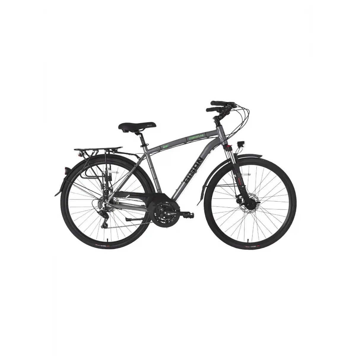 BİSAN COMFORTLİNE ERKEK ŞEHİR BİSİKLETİ 52CM MD 28 JANT 21 VİTES METALİK GRİ YEŞİL