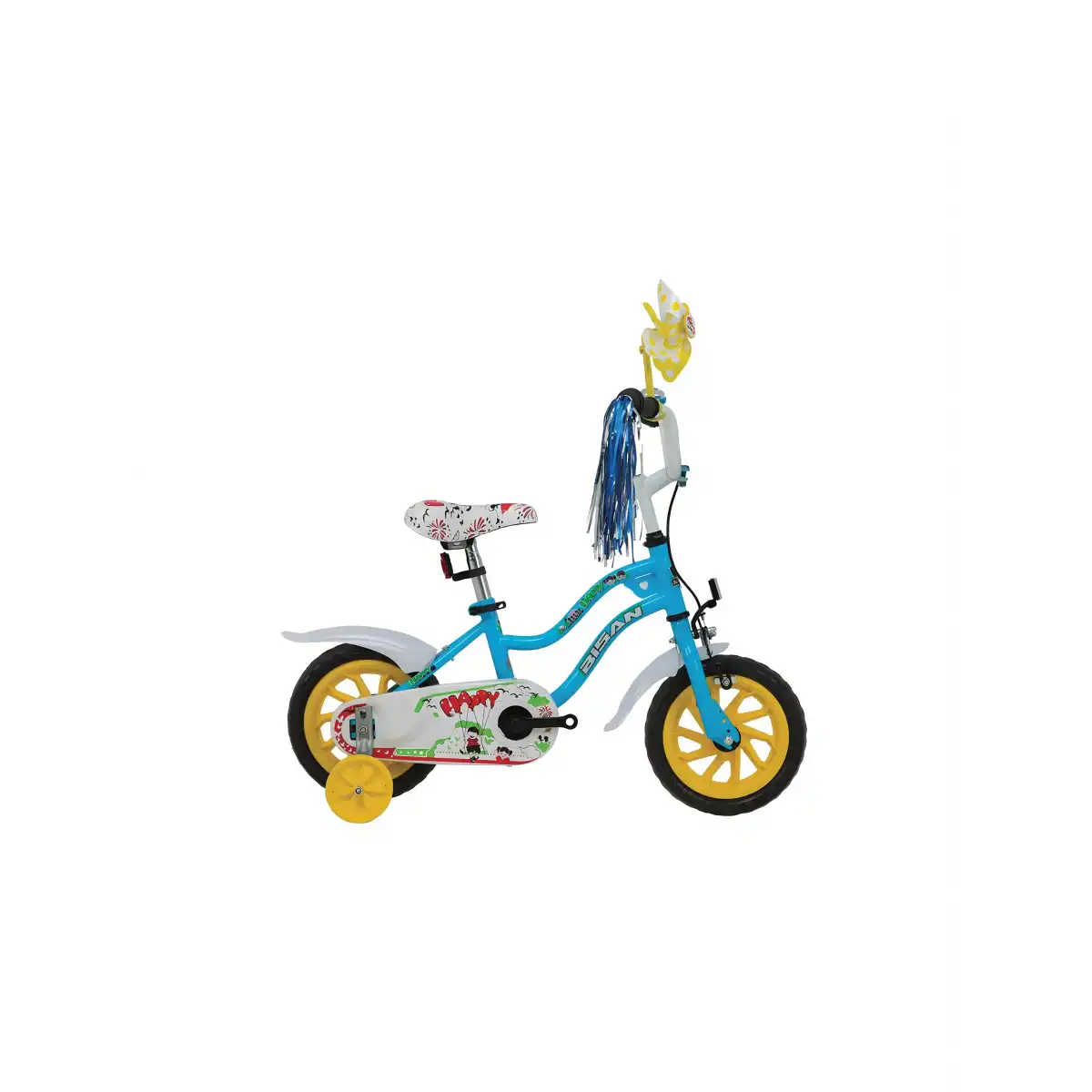 BİSAN HAPPY ERKEK ÇOCUK BİSİKLETİ 21CM V 12 JANT AÇIK MAVİ YEŞİL