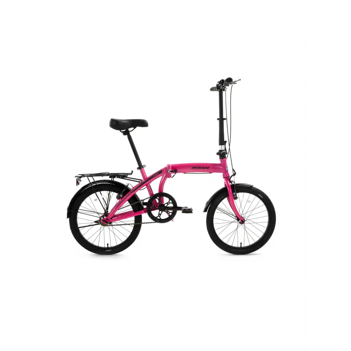 BİSAN TWIN KATLANIR BİSİKLET 32CM V 20 JANT 1 VİTES METALİK PEMBE PEMBE SİYAH