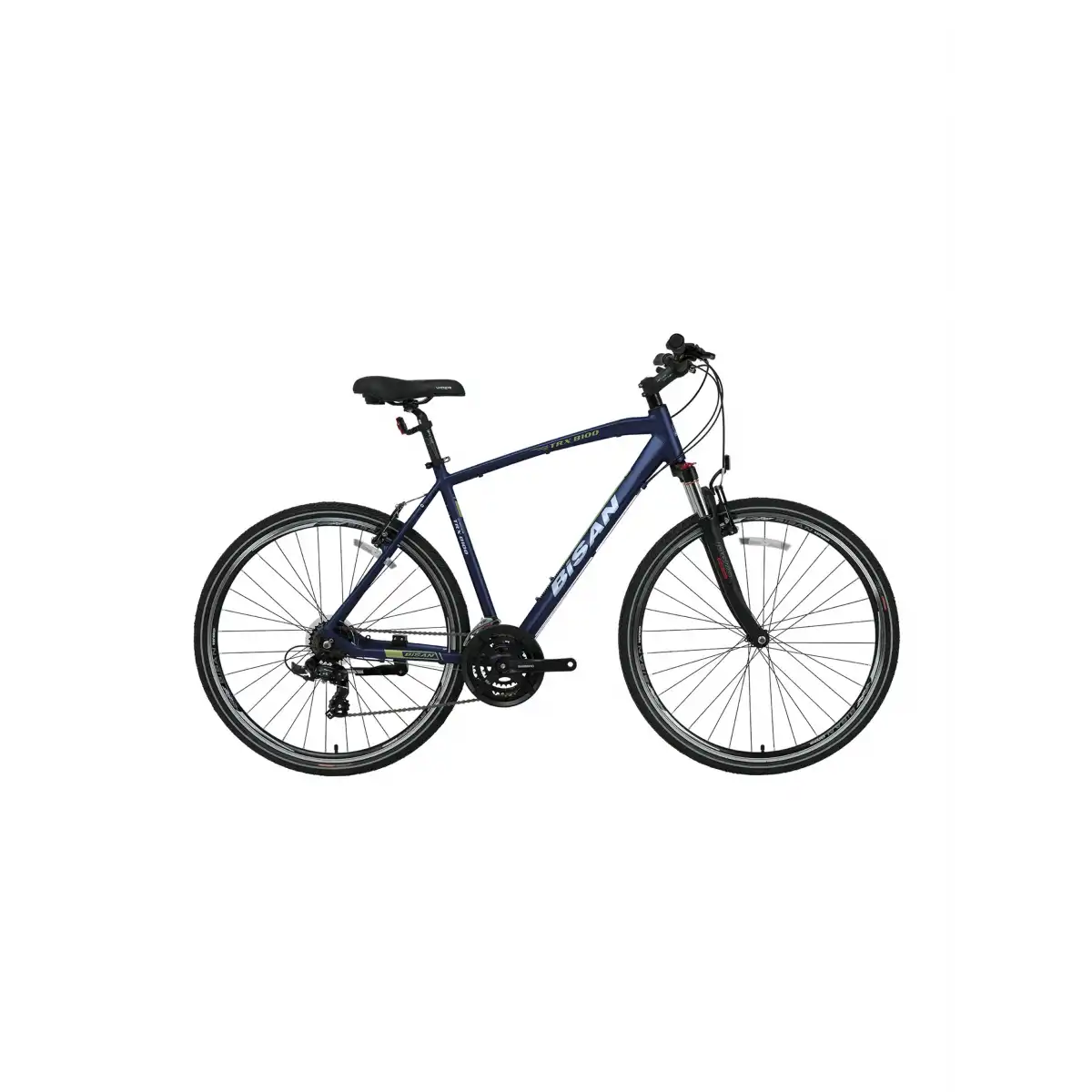 BİSAN TRX 8100 ERKEK ŞEHİR BİSİKLETİ 54CM V 28 JANT 21 VİTES LACİVERT YEŞİL BEYAZ