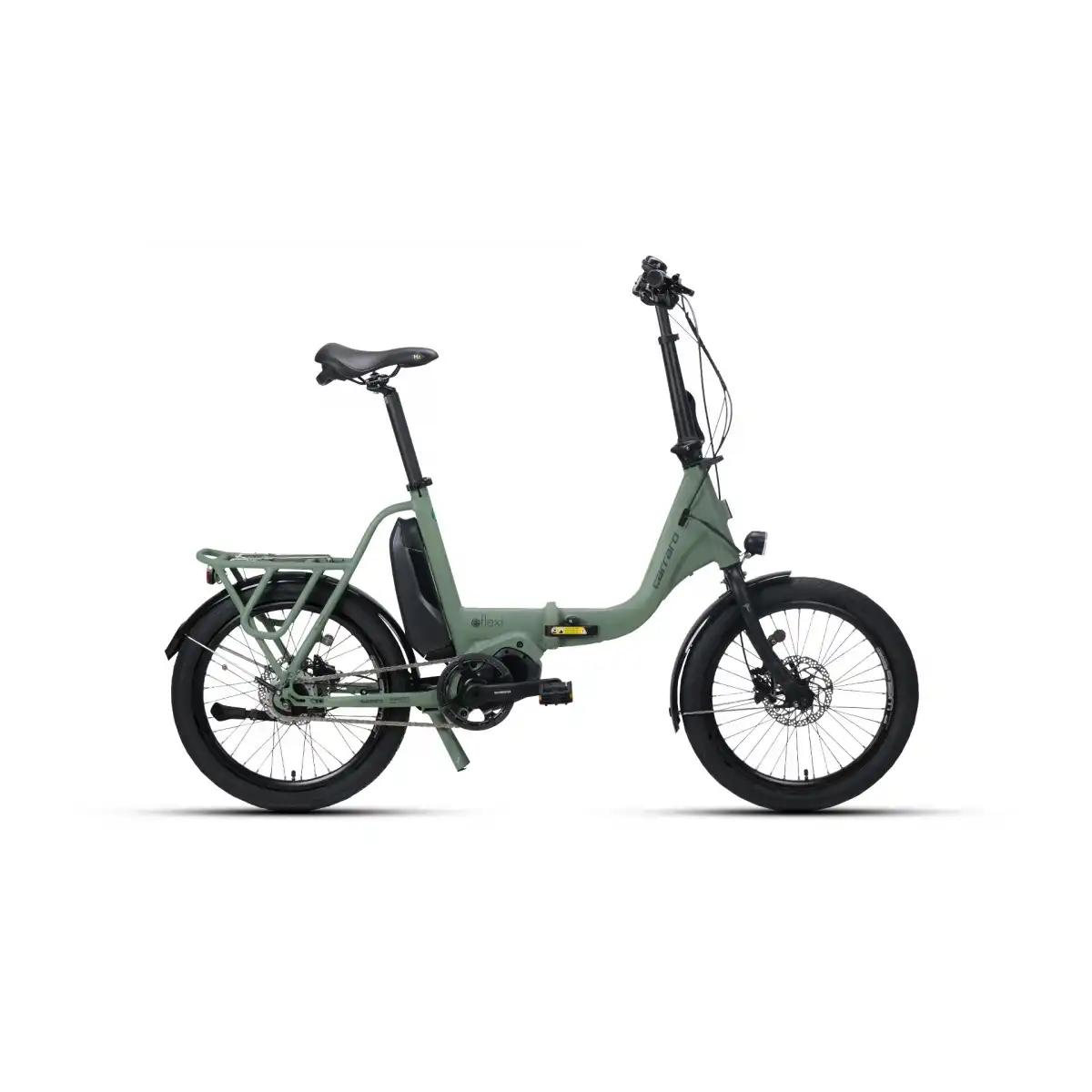 CARRARO E-FLEXI 6.1 KATLANIR BİSİKLET 460H HD 20 JANT NEX.8 VİTES MAT KOYU YEŞİL ADAÇAYI KIRMIZI