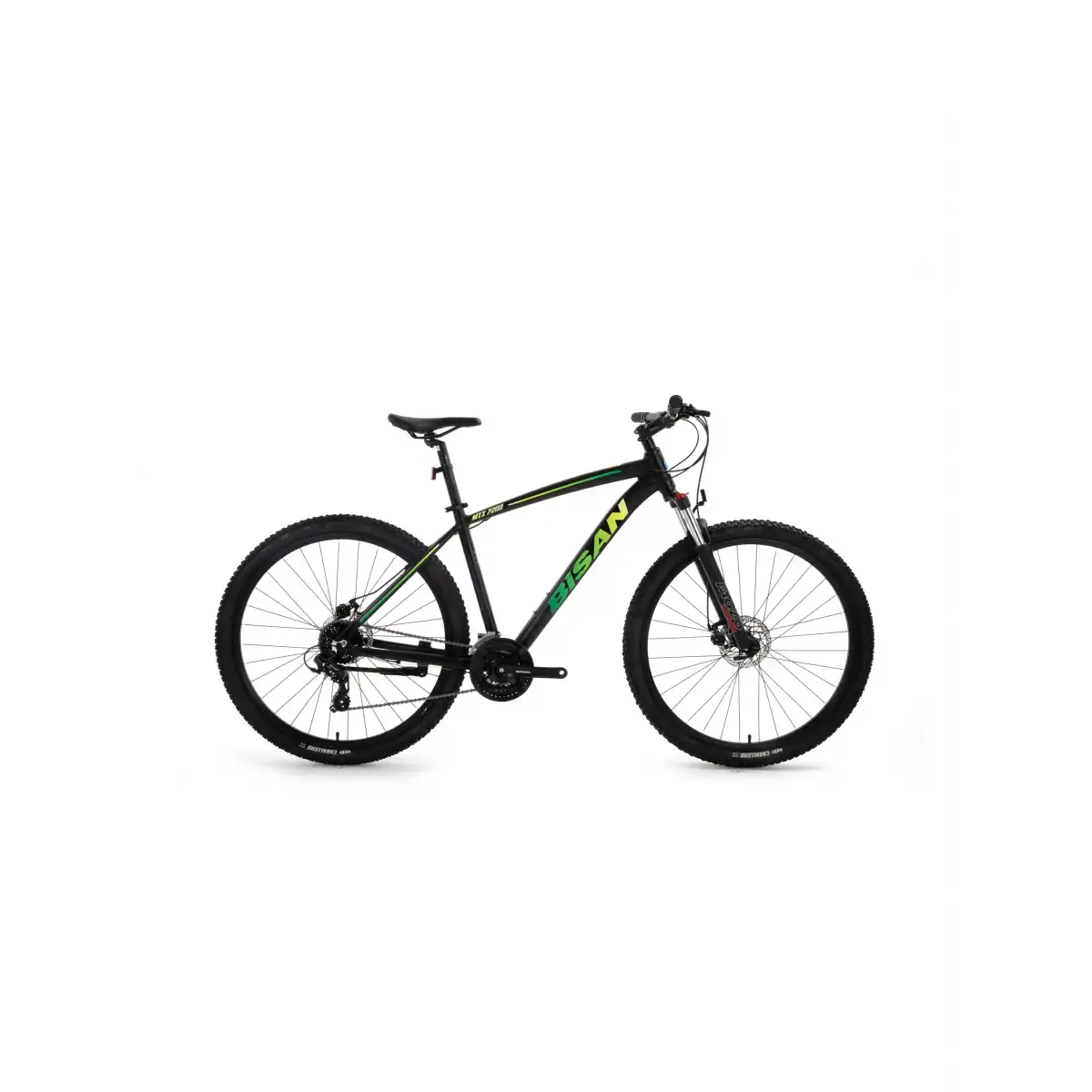BİSAN MTX 7200 ERKEK DAĞ BİSİKLETİ 39.5CM MD 26 JANT 24 VİTES MAT SİYAH YEŞİL