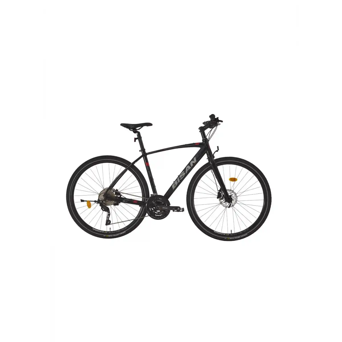 BİSAN TRX 8600 DEORE ERKEK ŞEHİR BİSİKLETİ 54CM HD 28 JANT 30 VİTES PARLAK SİYAH KIRMIZI