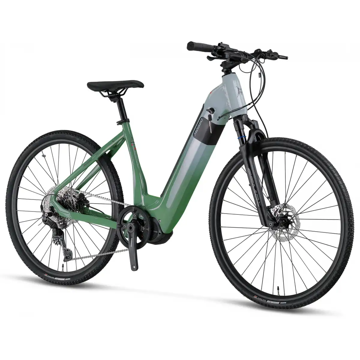 MOSSO E-LEGARDA ELEKTRİKLİ KADIN ŞEHİR BİSİKLET 450H HYD 28 JANT 10 VİTES GREEN L.GREEN