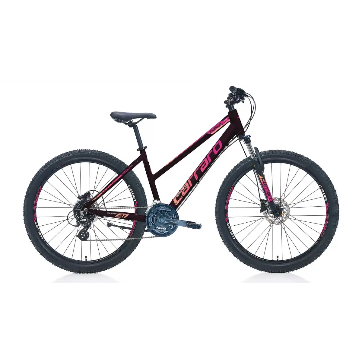 CARRARO FORCE 751 KADIN DAĞ BİSİKLETİ 382H HD 27.5 JANT 24 VİTES MAT MÜRDÜM FUŞYA MERCAN