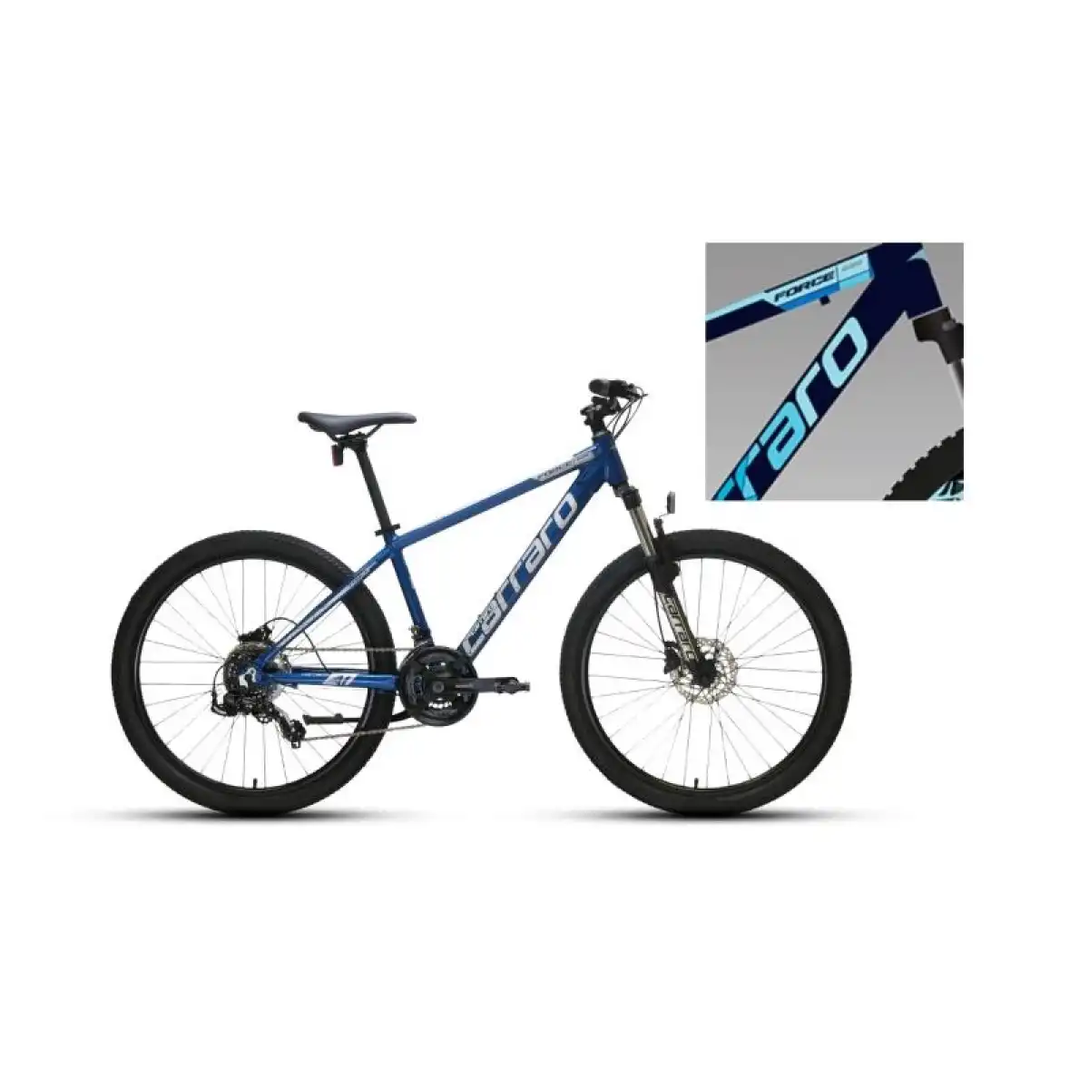 CARRARO FORCE 620 ERKEK DAĞ BİSİKLETİ 381H HD 26 JANT 21 VİTES MAT KOYU MAVİAÇIK MAVİ GÜMÜŞ
