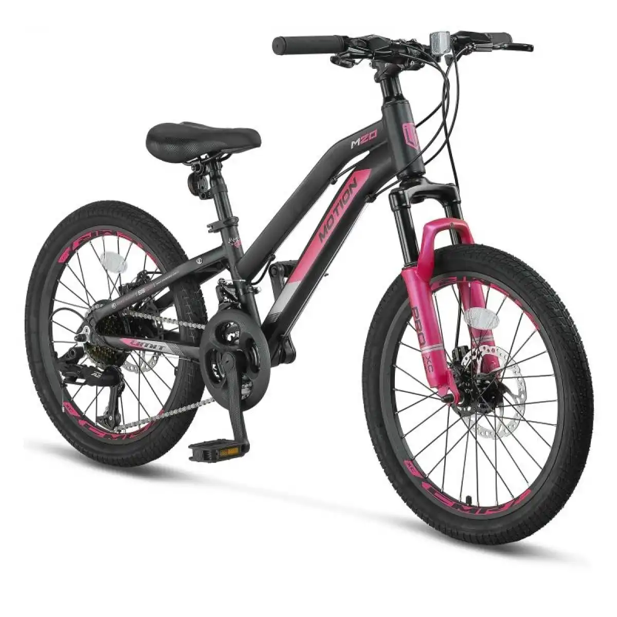 ÜMİT 2079 MOTION L-2D  KIZ ÇOCUK BİSİKLETİ 254H 20 JANT 21 VİTES SİYAH PEMBE