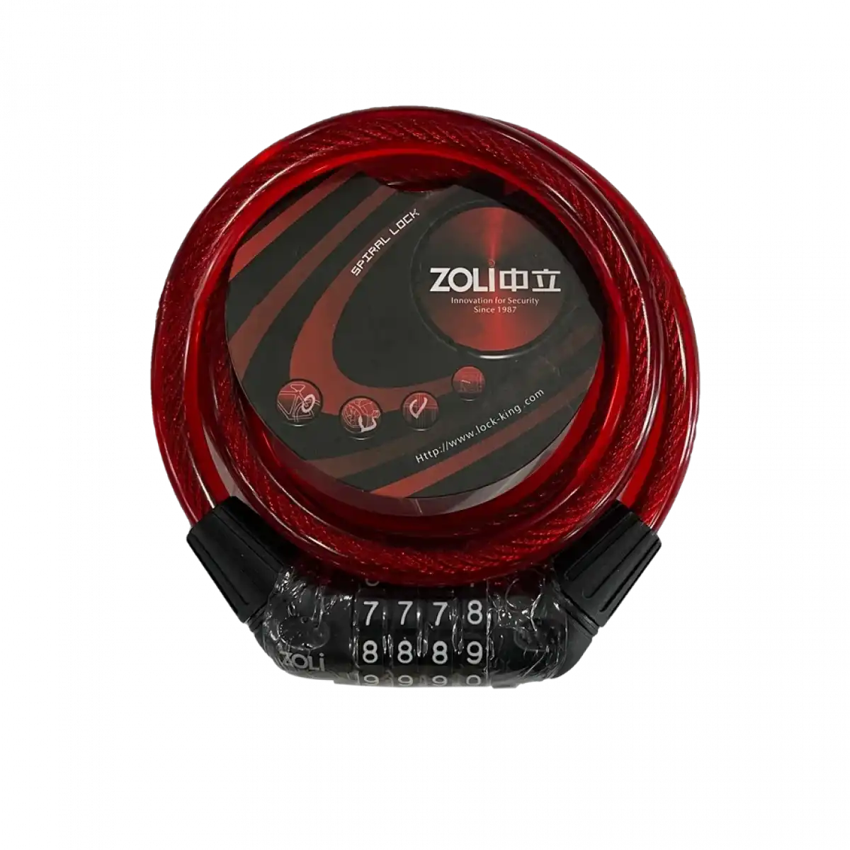 ZOLİ 12X1000 BİSİKLET ŞİFRELİ KİLİT XBYC 4522 KIRMIZI