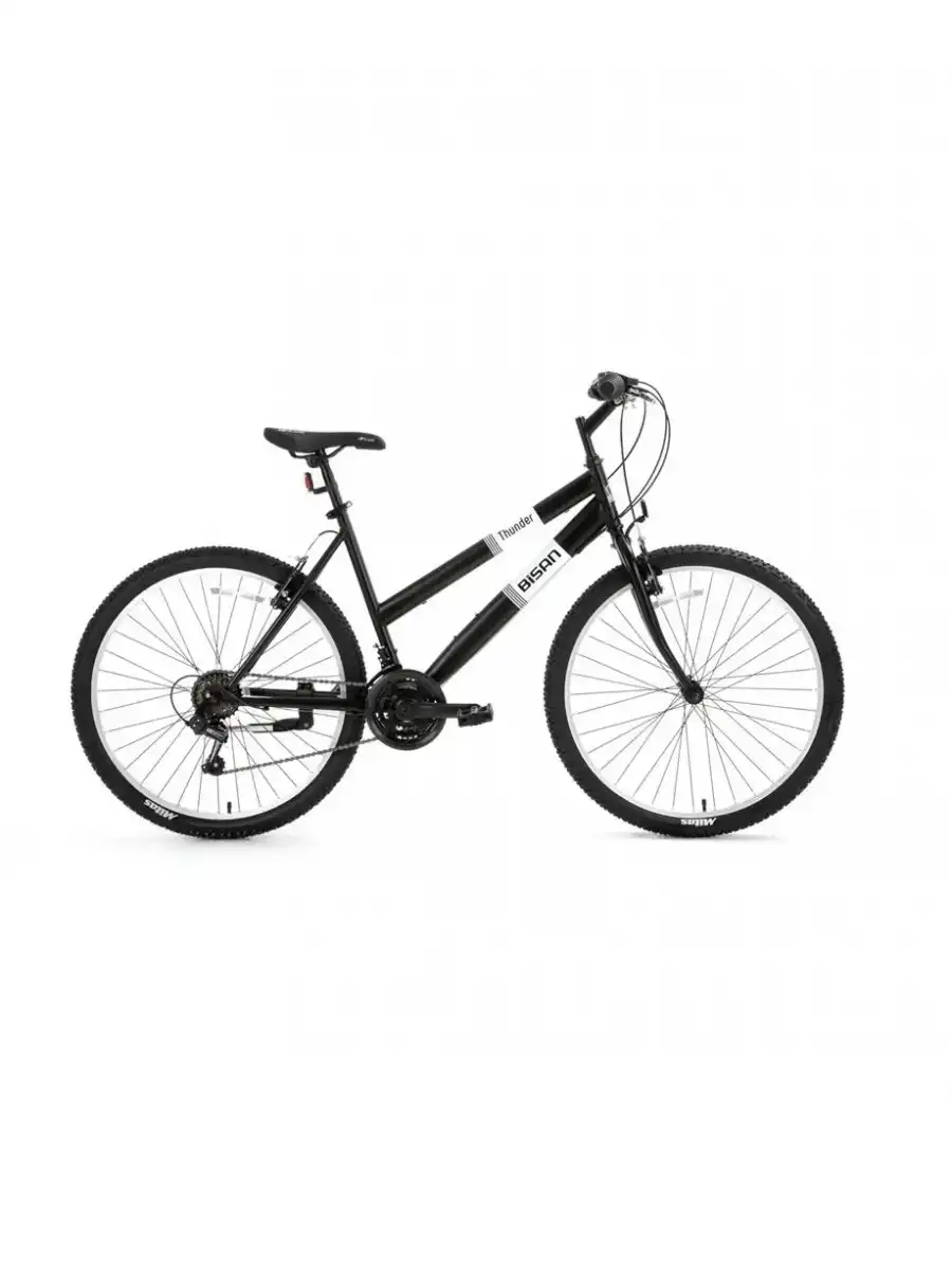 BİSAN THUNDER KADIN DAĞ BİSİKLETİ 47CM V 26 JANT 18 VİTES MAT SİYAH BEYAZ