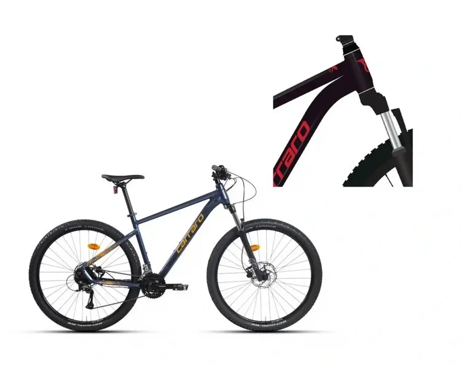 CARRARO CRX 924 ERKEK DAĞ BİSİKLETİ 400H HD 29 JANT 24 VİTES KARANLIK MOR KIRMIZI