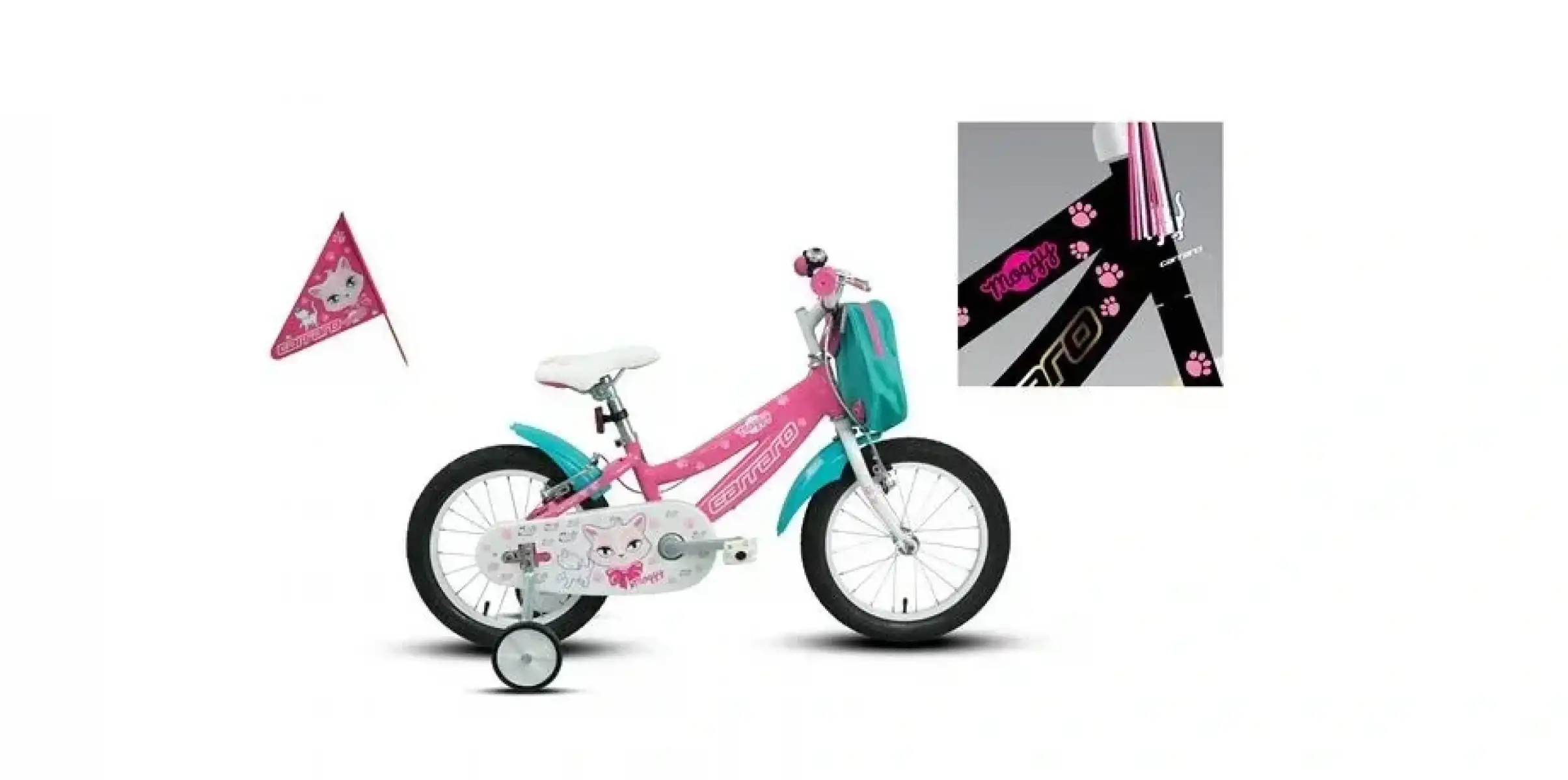 CARRARO MOGGY KIZ ÇOCUK BİSİKLETİ 250H V 20 JANT SİYAH ALTIN PEMBE