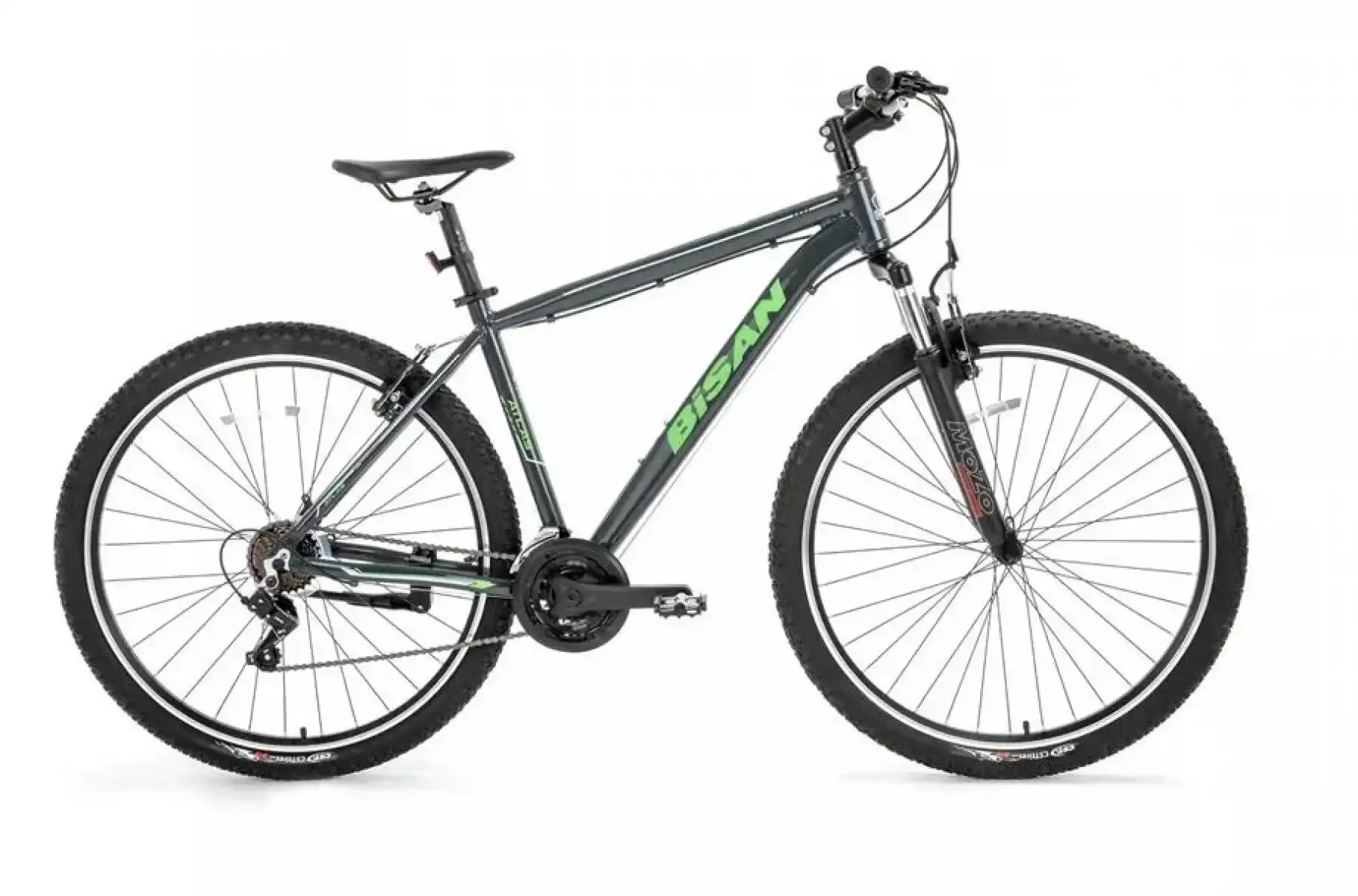 BİSAN ATLAS ERKEK DAĞ BİSİKLETİ 48CM V 27.5 JANT 21 VİTES PARLAK GRİ YEŞİL