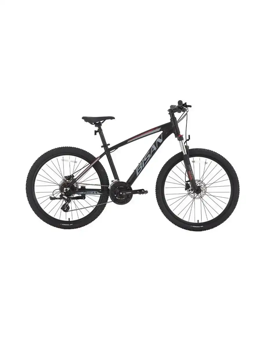 BİSAN MTX 7300 ERKEK DAĞ BİSİKLETİ 39.5 CM HD 26 JANT 24 VİTES MAT SİYAH GRİ