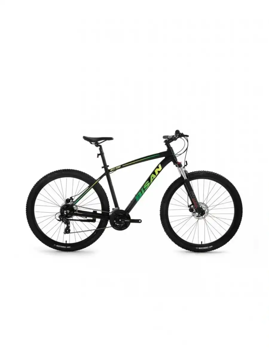 BİSAN MTX 7200 ERKEK DAĞ BİSİKLETİ 43CM MD 26 JANT 24 VİTES MAT SİYAH YEŞİL