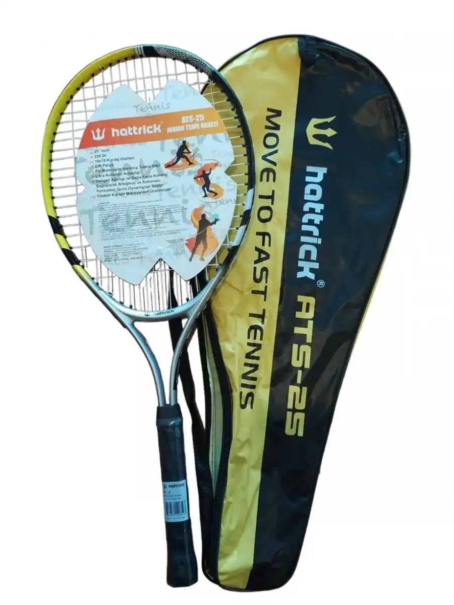 HATTRICK ATS25 JUNIOR TENİS RAKETİ 25 INCH 230GR SARI SİYAH