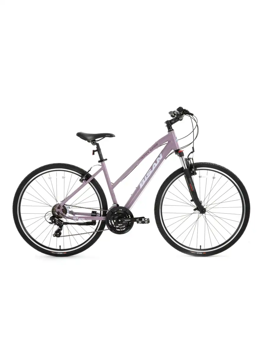 BİSAN TRX 8200 KADIN ŞEHİR BİSİKLETİ 45CM V 28 JANT 21 VİTES MAT MOR BEYAZ MOR