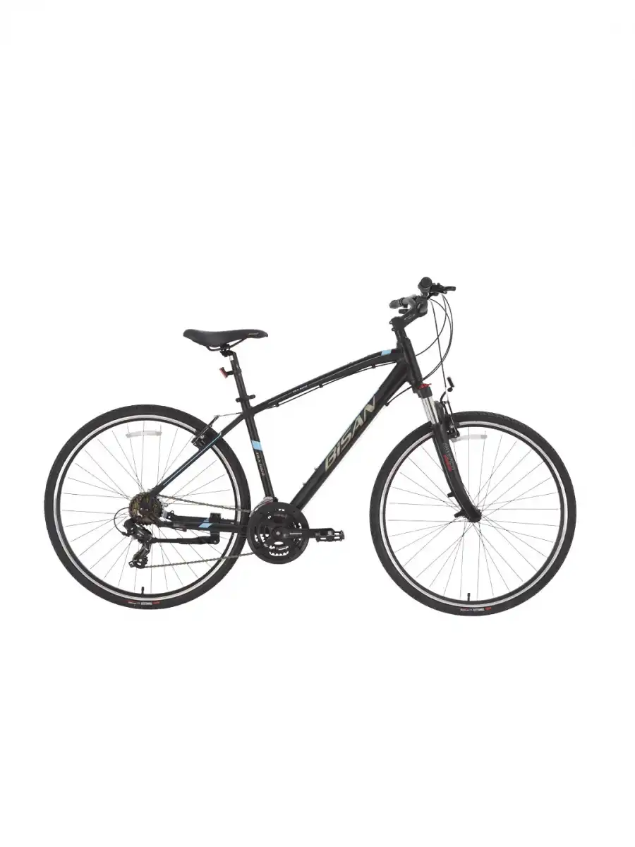 BİSAN TRX 8100 ERKEK ŞEHİR BİSİKLETİ 46CM V 28 JANT 21 VİTES MAT SİYAH MAVİ