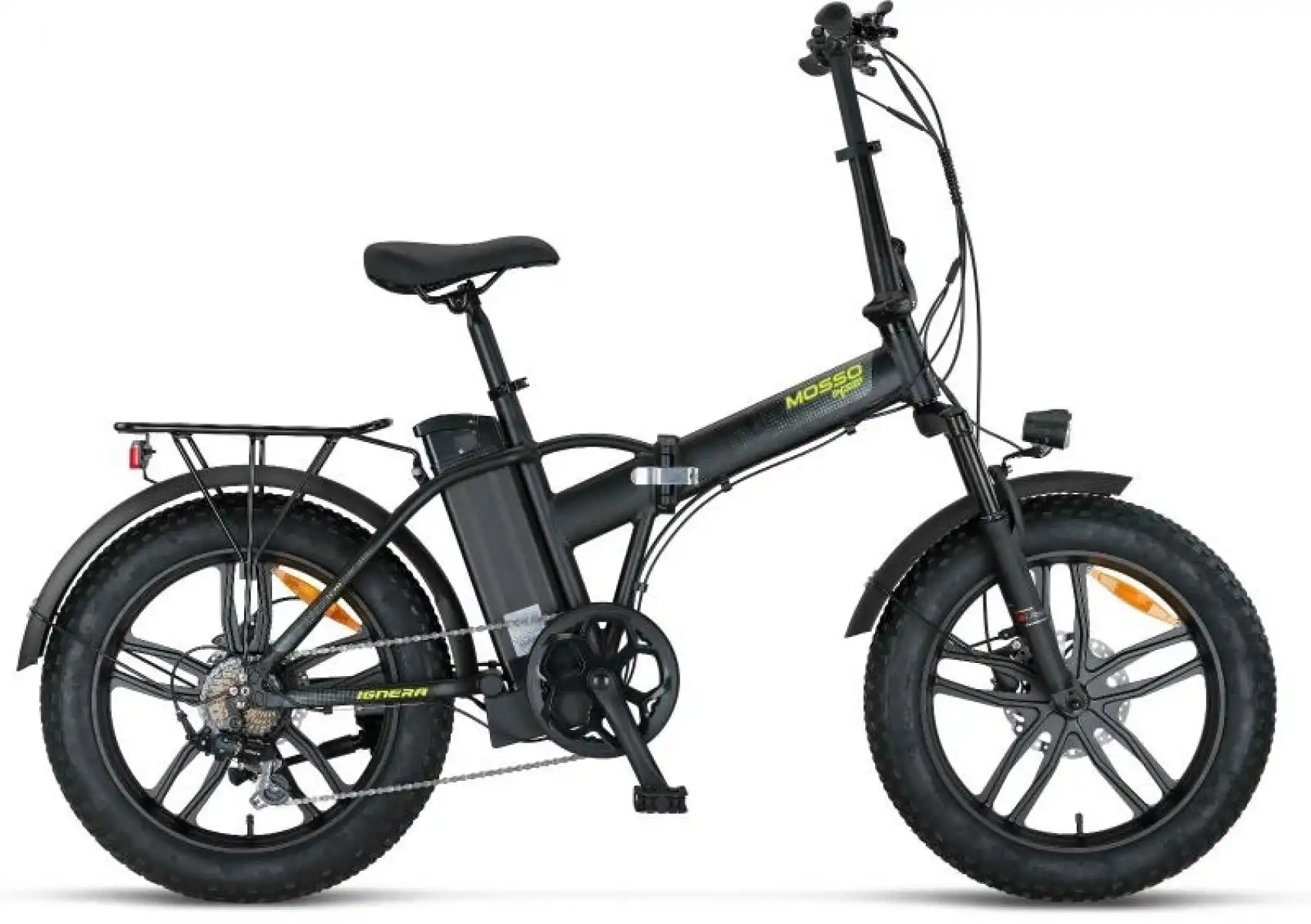 MOSSO IGNERA-RR ELEKTRİKLİ KATLANIR BİSİKLET 420H HD 20 JANT 7 VİTES MAT SİYAH LIME