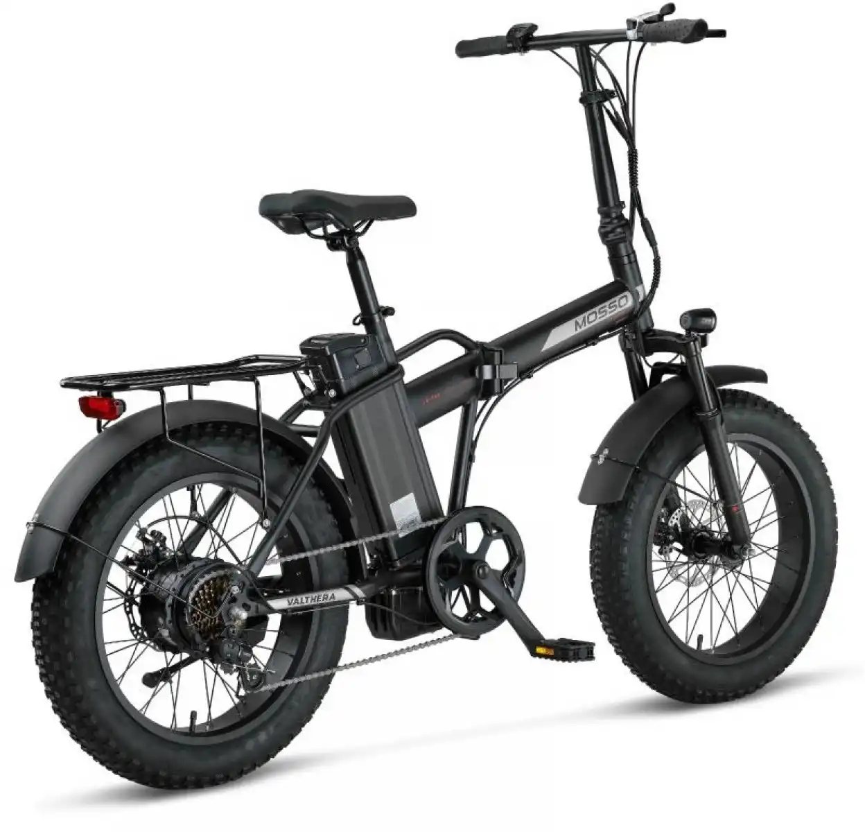 MOSSO VALTHERA-RR ELEKTRİKLİ KATLANIR BİSİKLET 420H MD 20 JANT 7 VİTES MAT SİYAH GÜMÜŞ