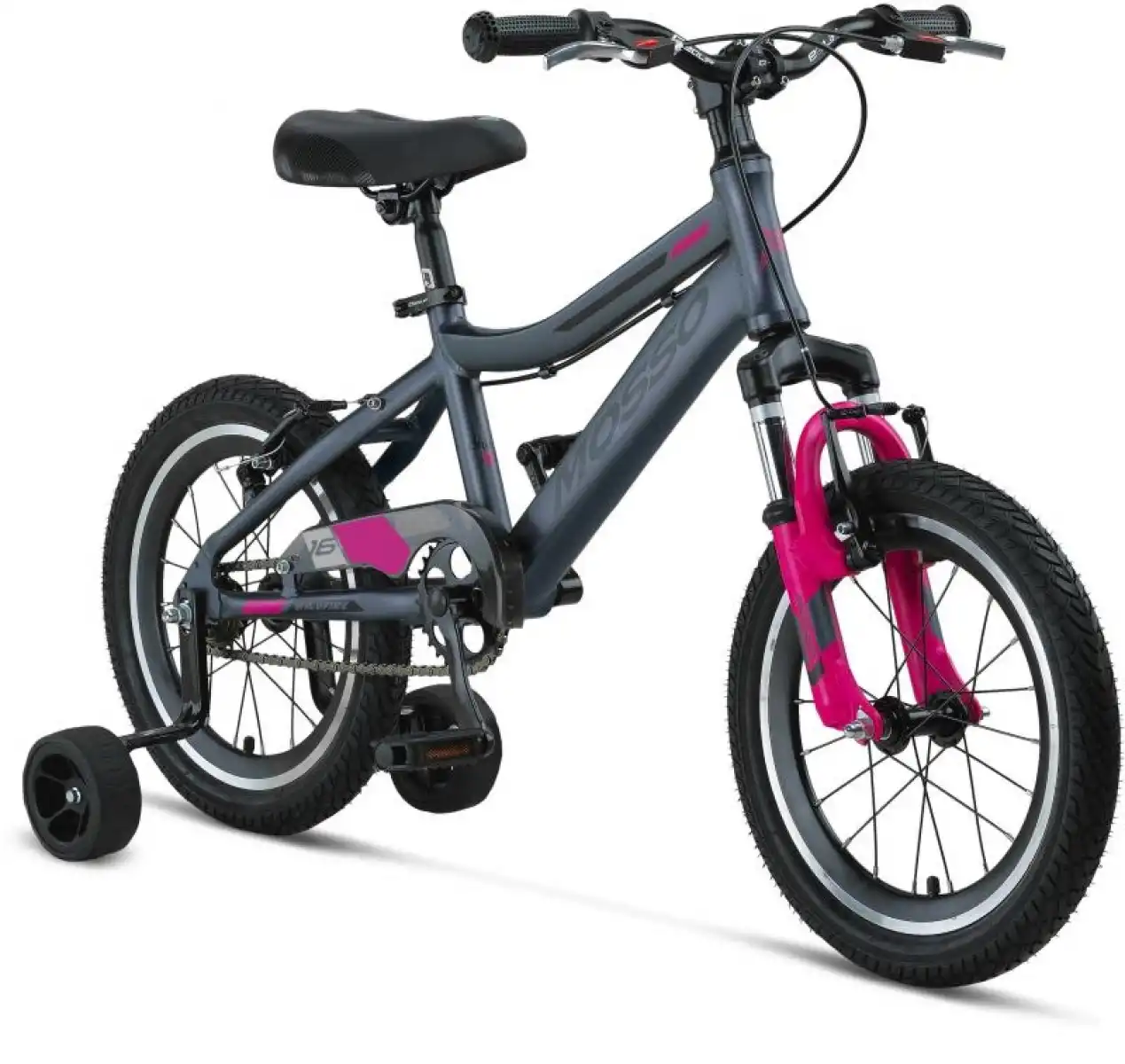 MOSSO WILDFIRE L-16-V KIZ ÇOCUK BİSİKLETİ  255H V 16 JANT ANTRASİT PEMBE