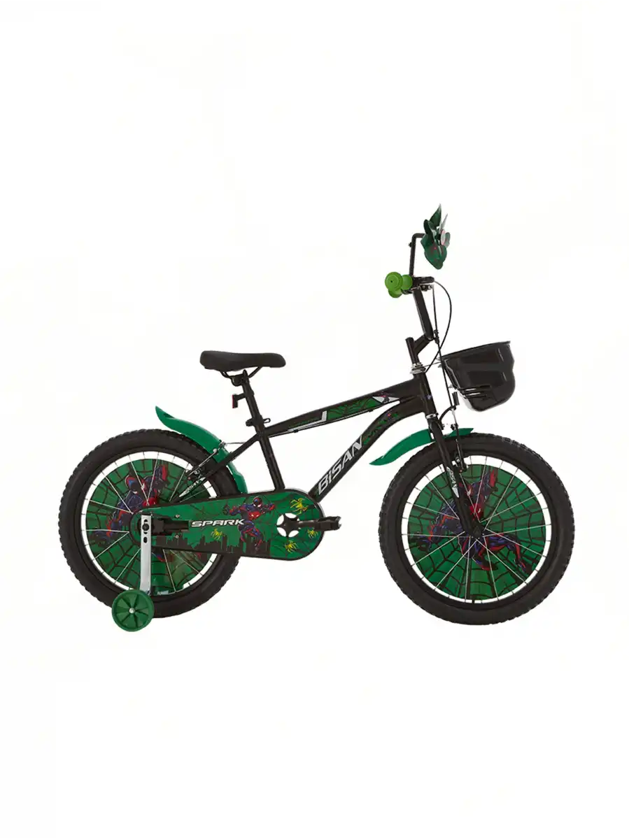 BİSAN SPARK ERKEK ÇOCUK BİSİKLETİ 30 CM V 20 JANT MAT SİYAH YEŞİL