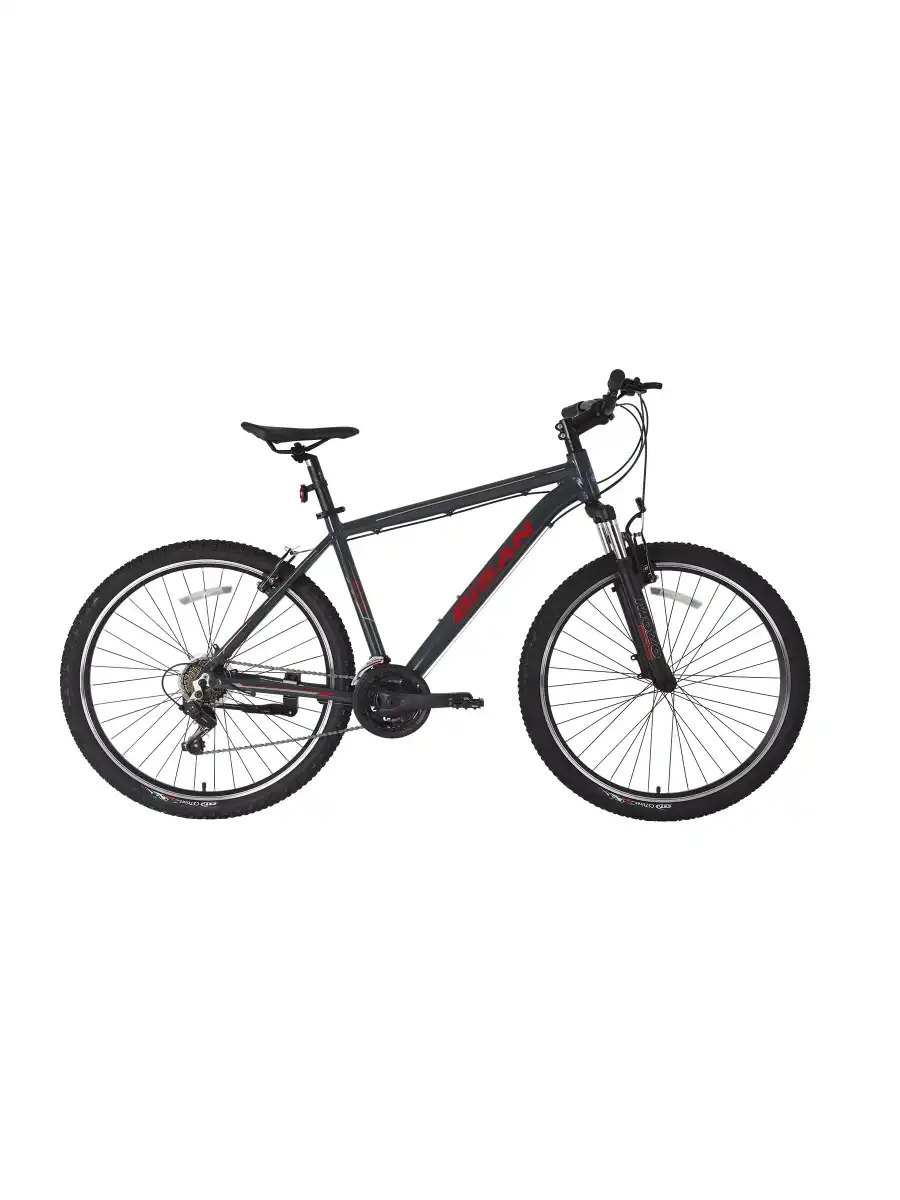 BİSAN ATLAS ERKEK DAĞ BİSİKLETİ 43CM V 26 JANT 21 VİTES PARLAK GRİ KIRMIZI